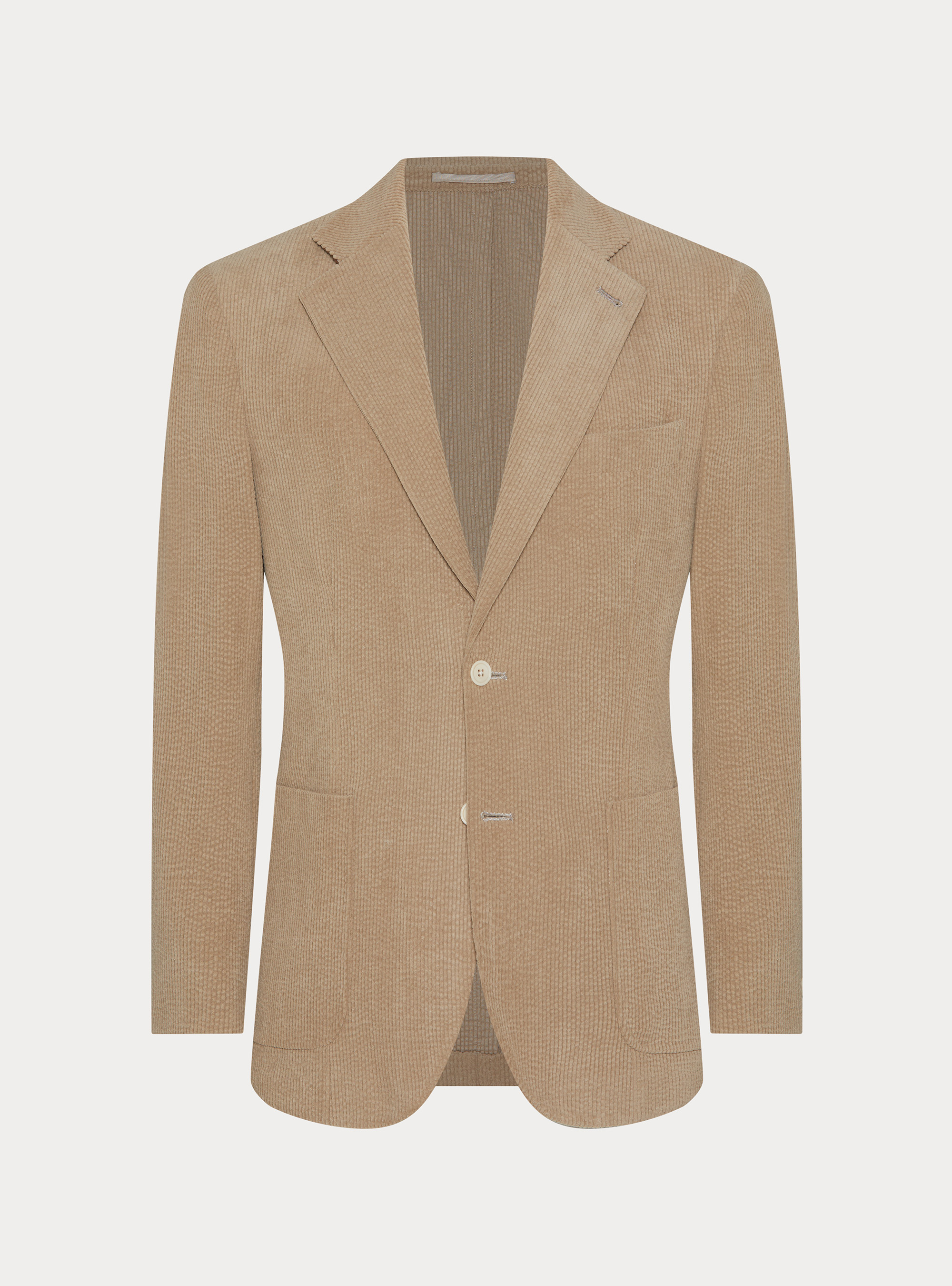 Veste droite en velours extensible, SABLE