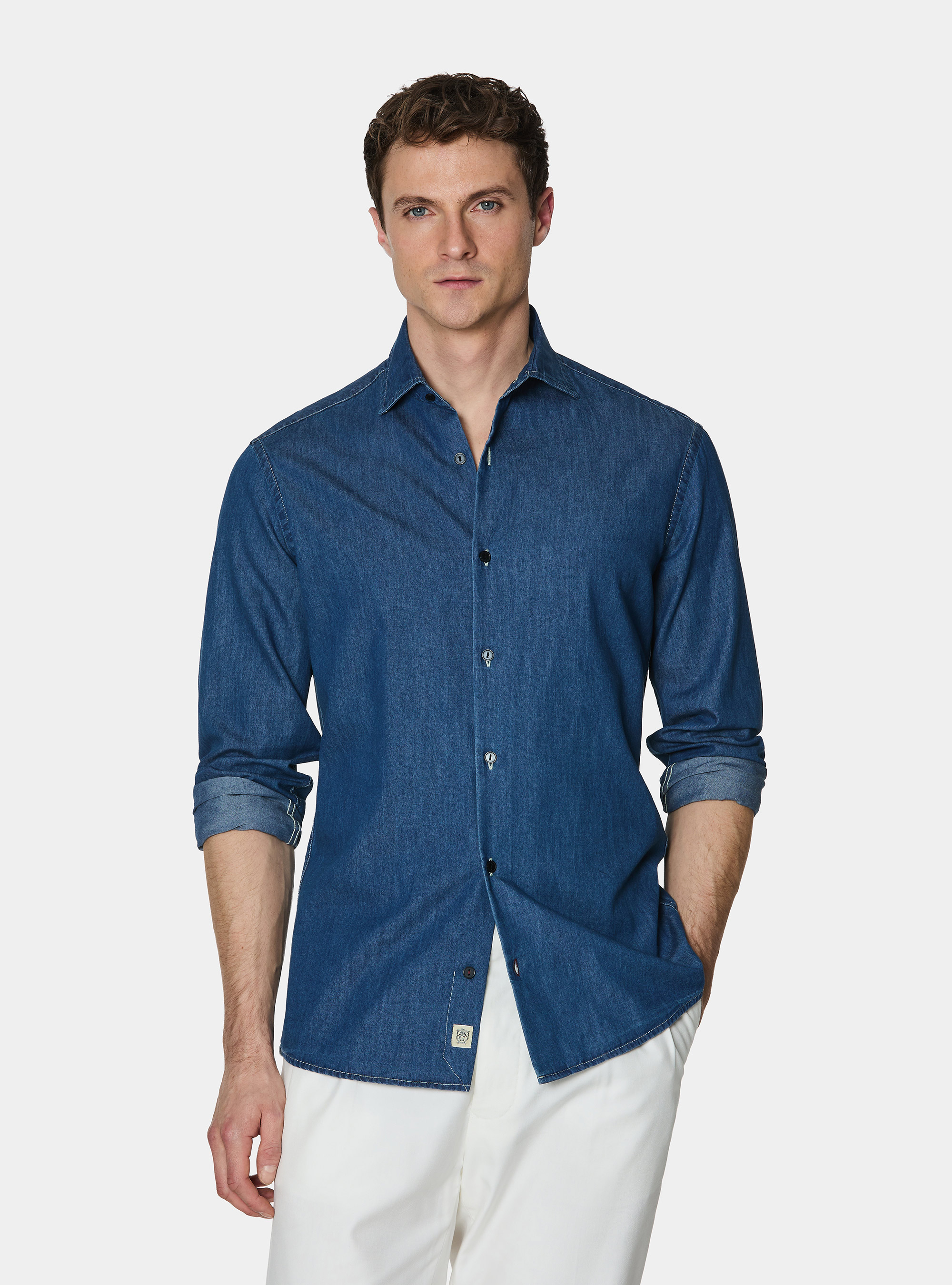 Camisa vaquera, AZUL MEDIO
