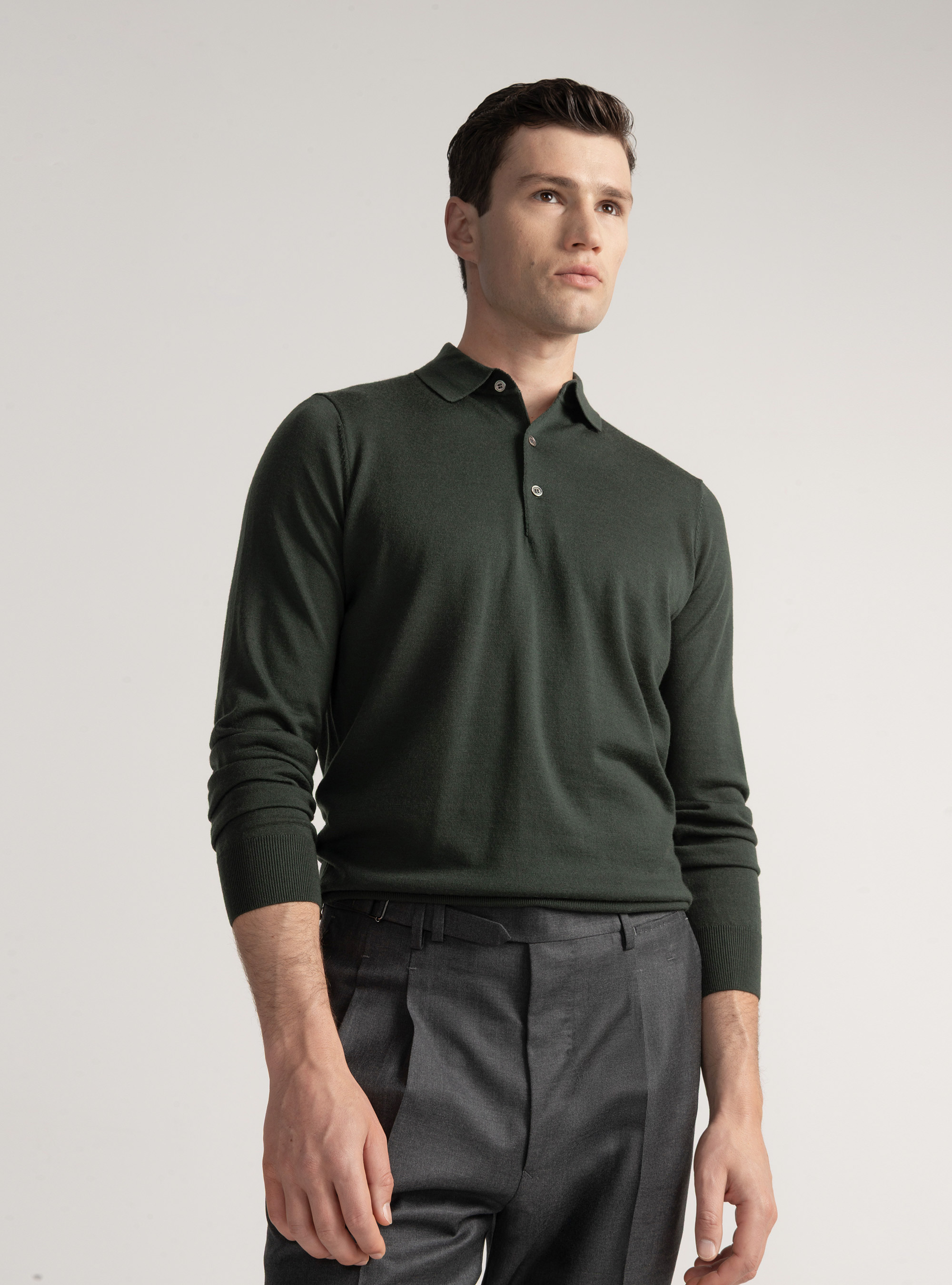 Polo de lana merina extrafina, MILITARE 0609C
