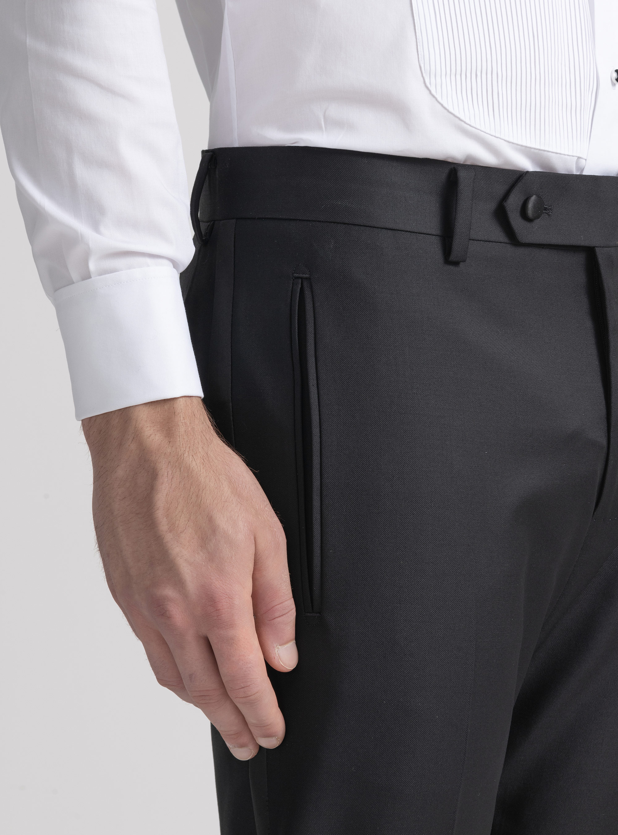 Smokinghose aus reiner Wolle Vitale Barberis Canonico, NERO 0100C