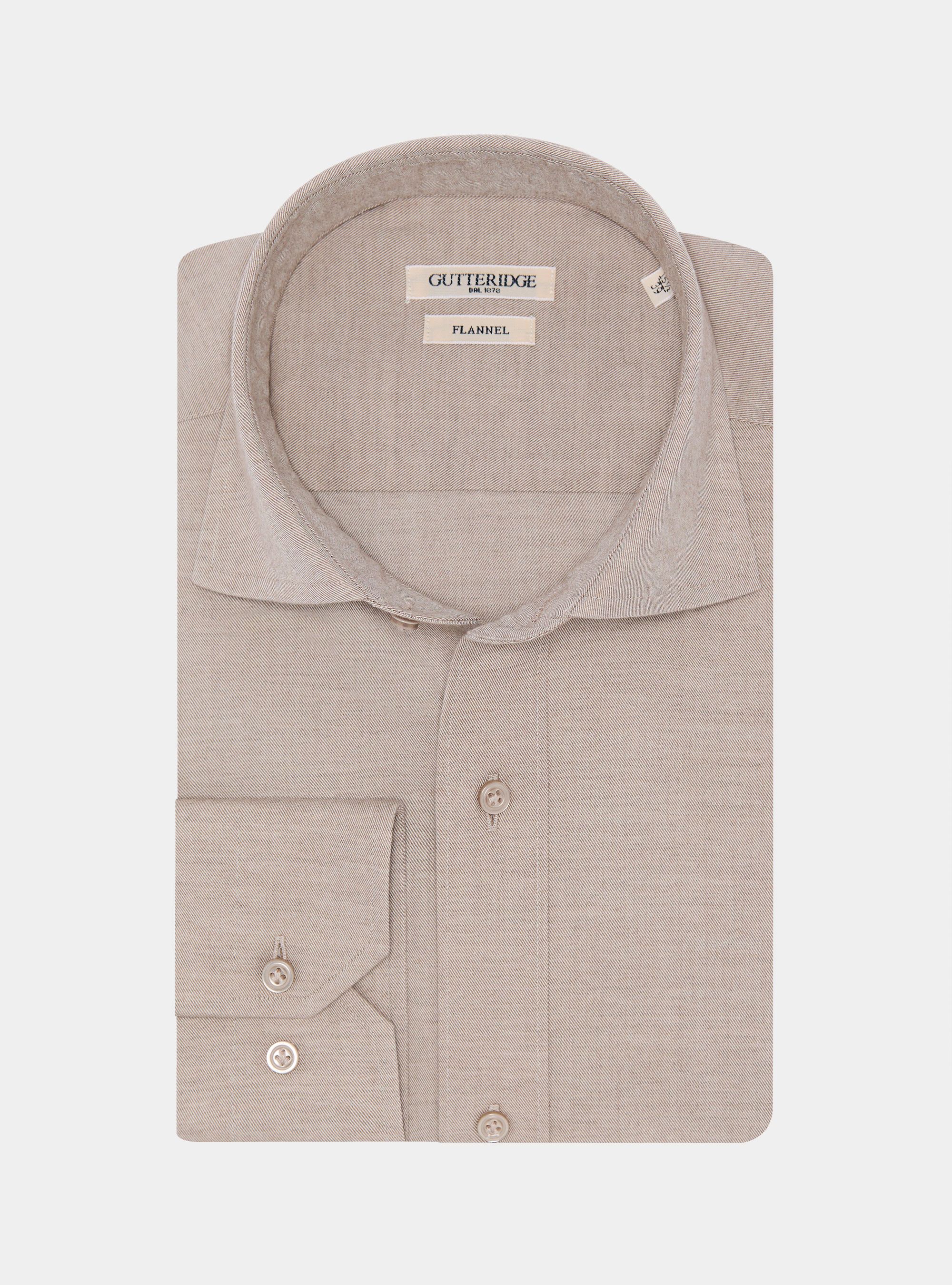 Camicia in flanella di cotone e lana, SABBIA