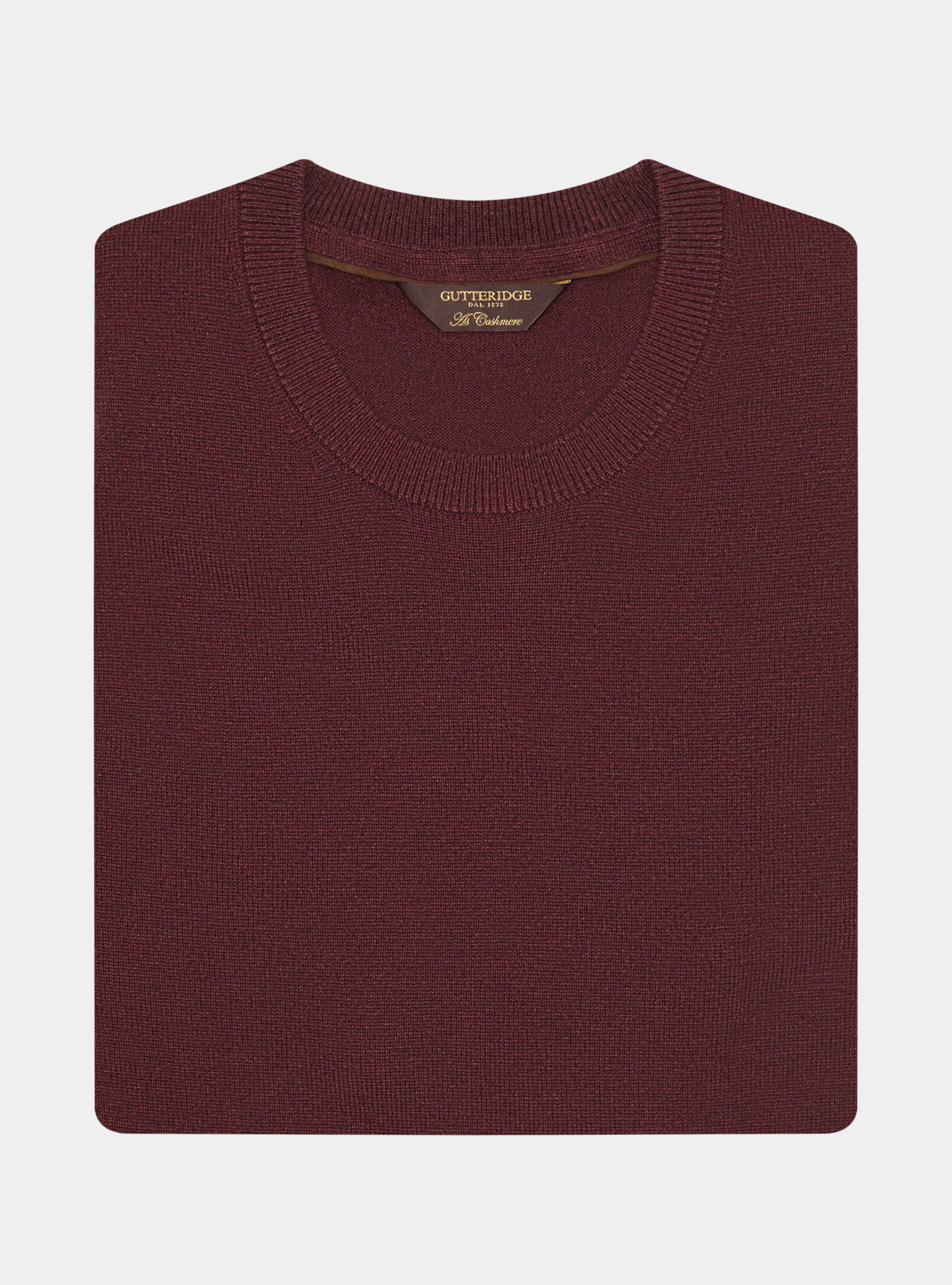 Wool and cashmere blend crewneck sweater, BORDEAUX