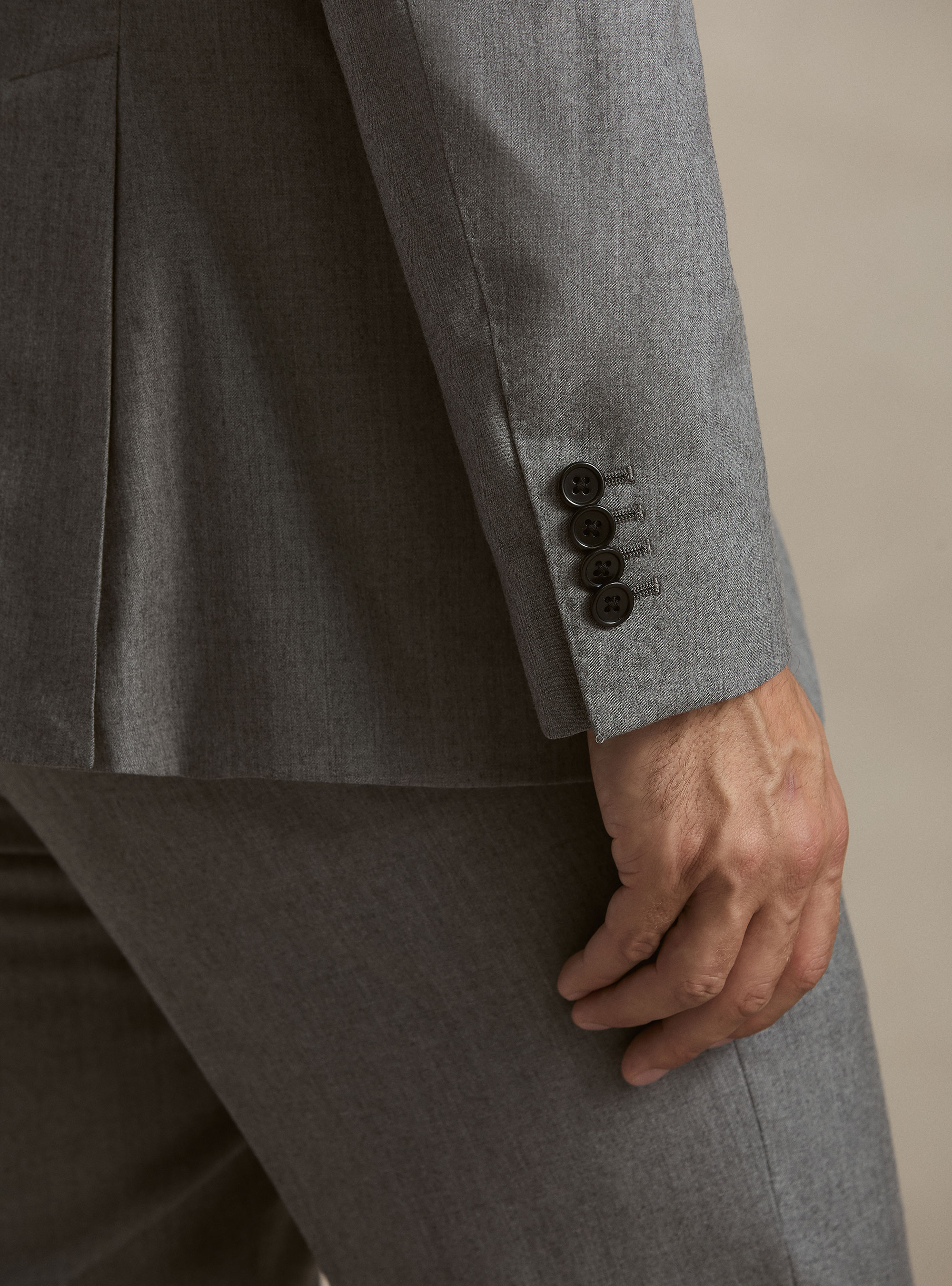 Wool flannel suit blazer, GRIGIO MELANGE 0151C