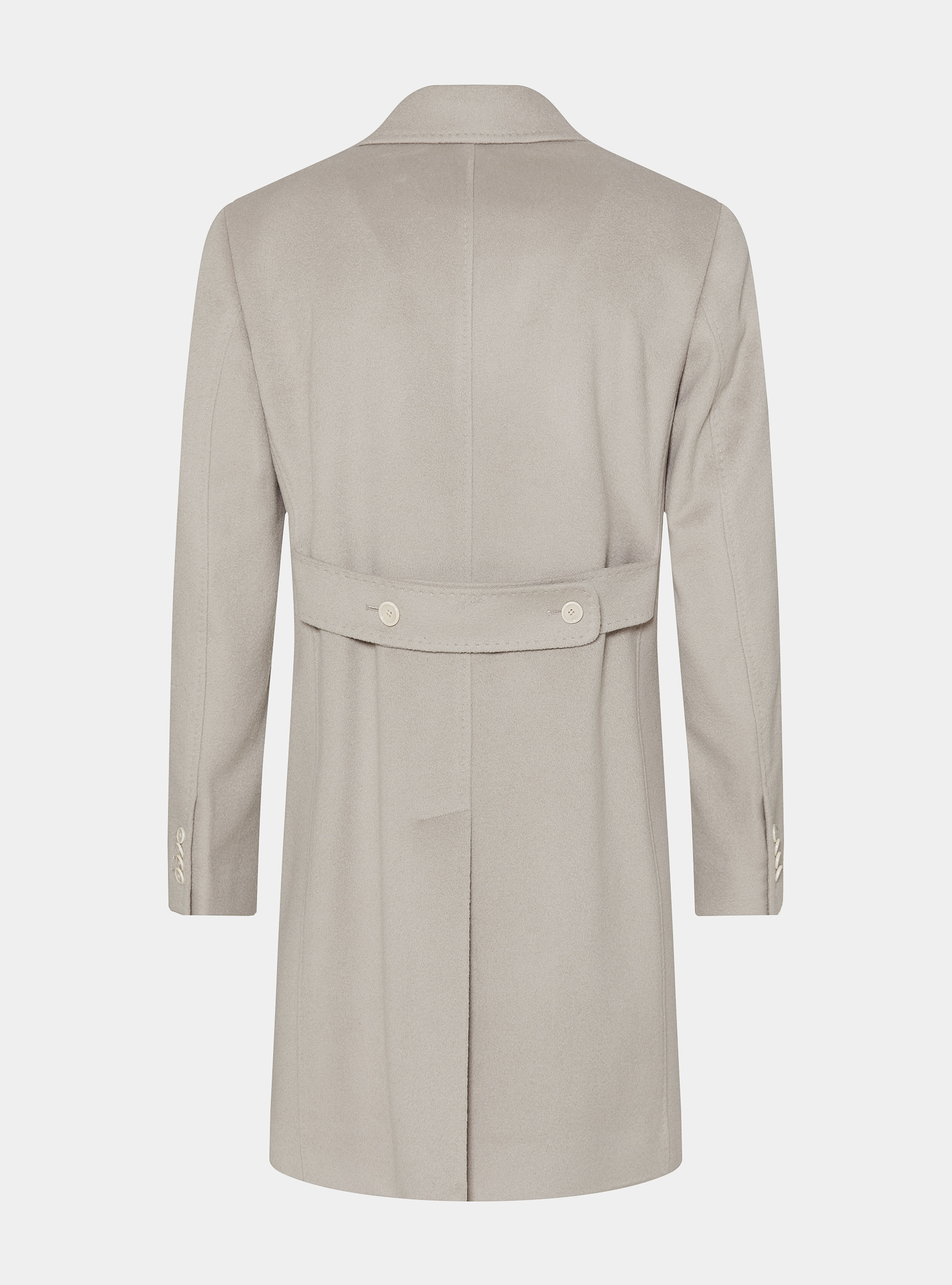Double-breasted coat in 100% cashmere, ECRU 0536C