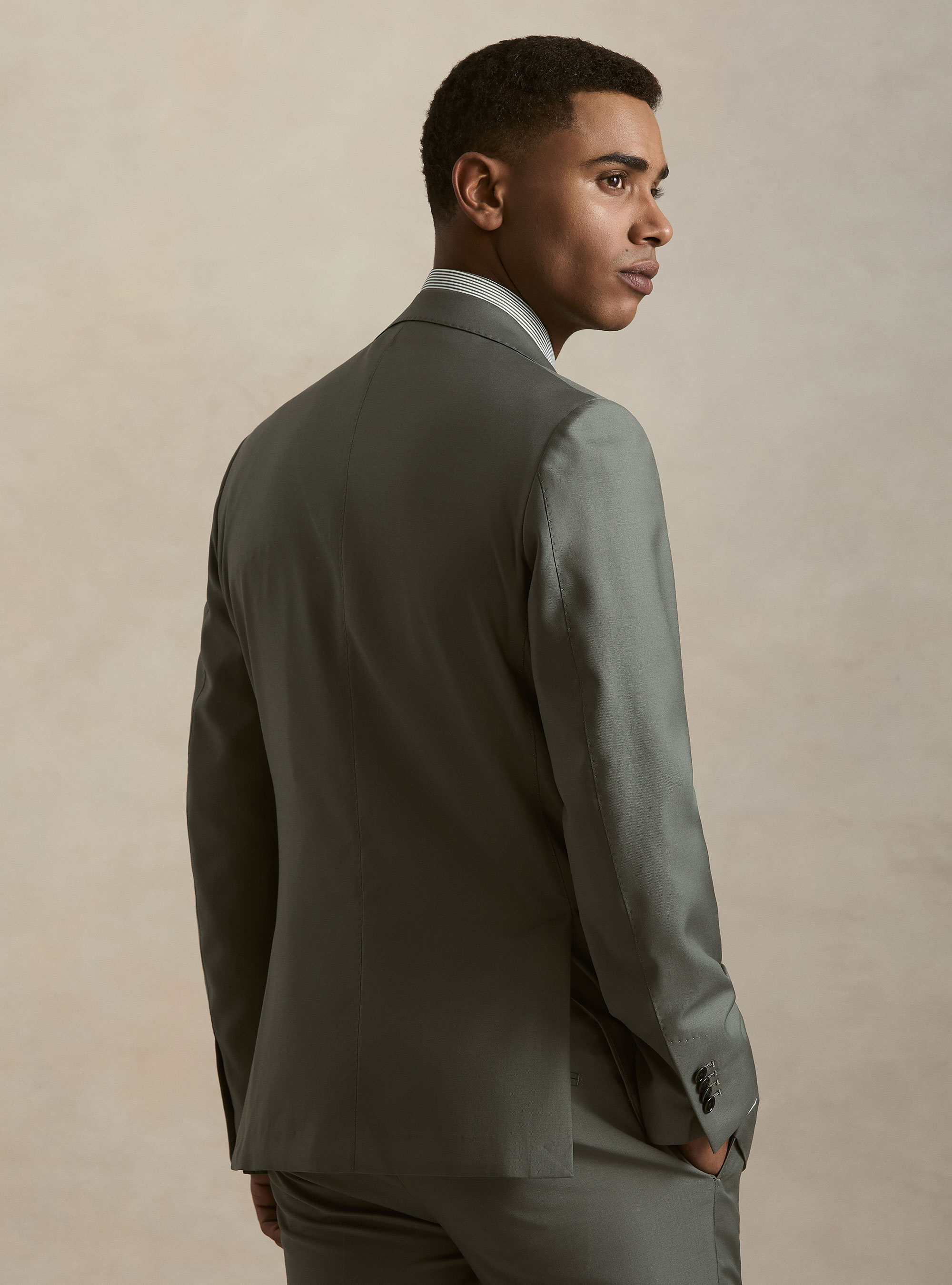 Pure wool suit blazer by Vitale Barberis Canonico, SALVIA 0602C