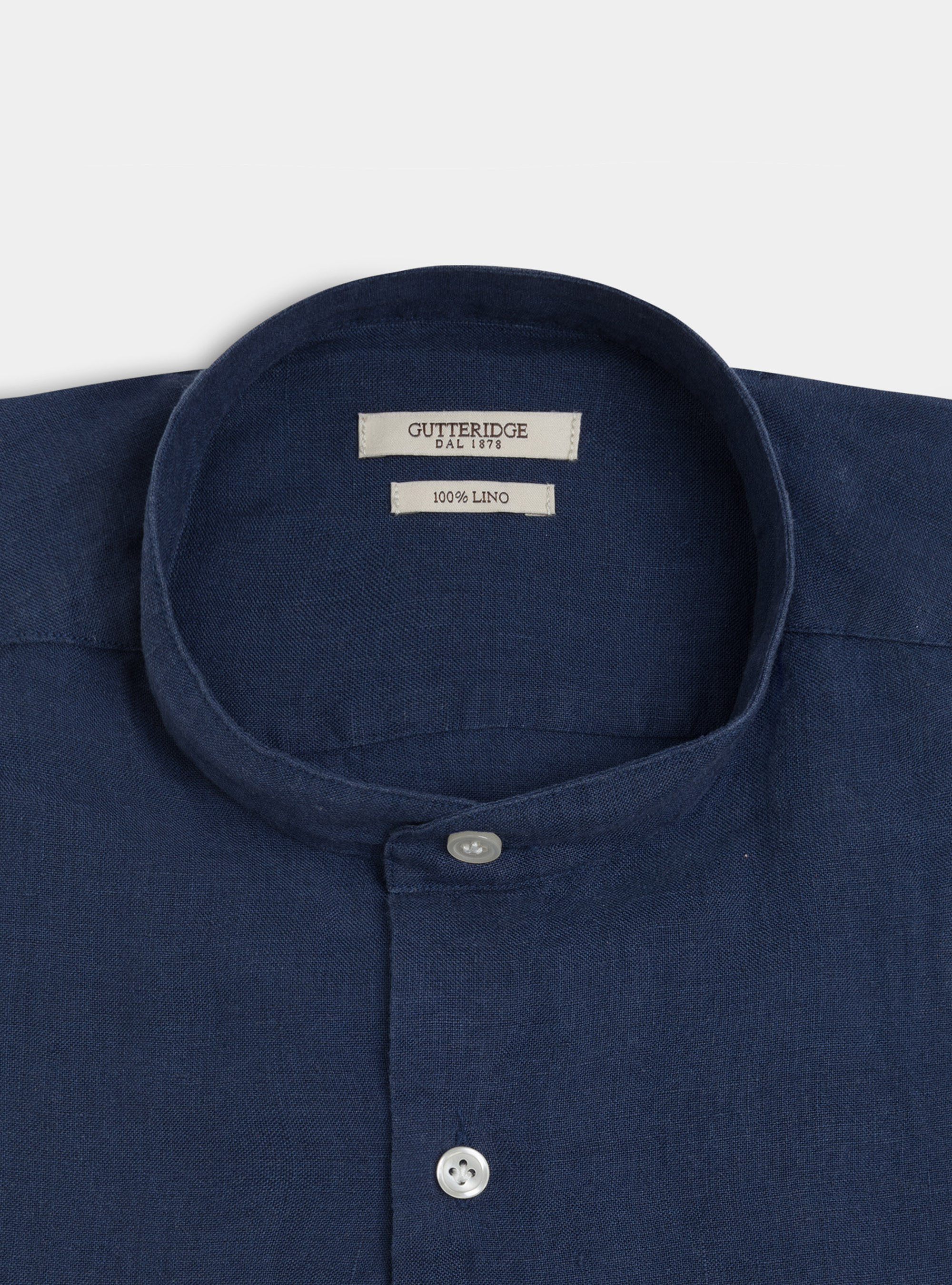 Koreanisches Hemd aus reinem Leinen, NAVY 0218C