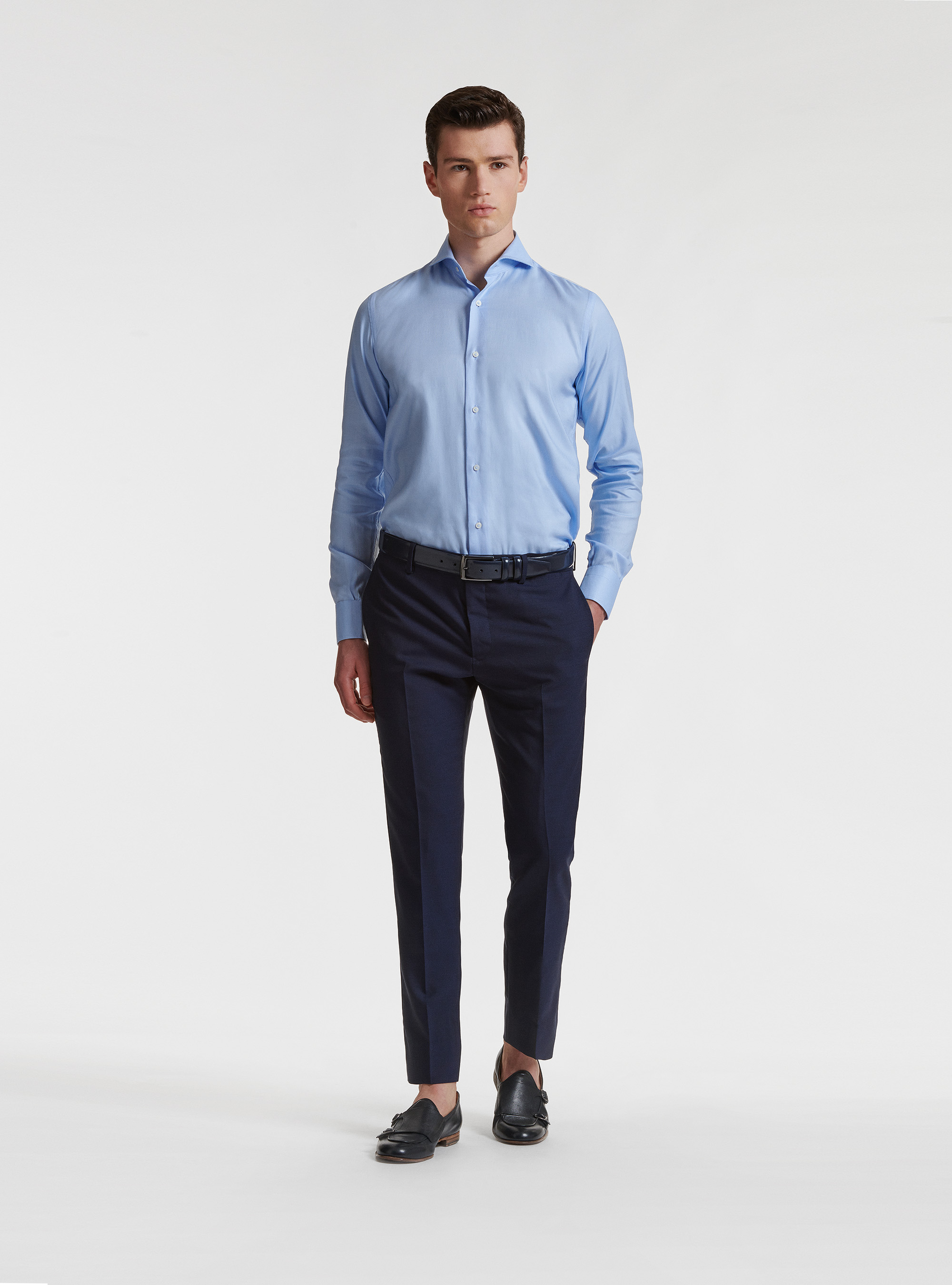 Drop 4 Anzughose aus reiner Wolle Vitale Barberis Canonico, NAVY 0218C
