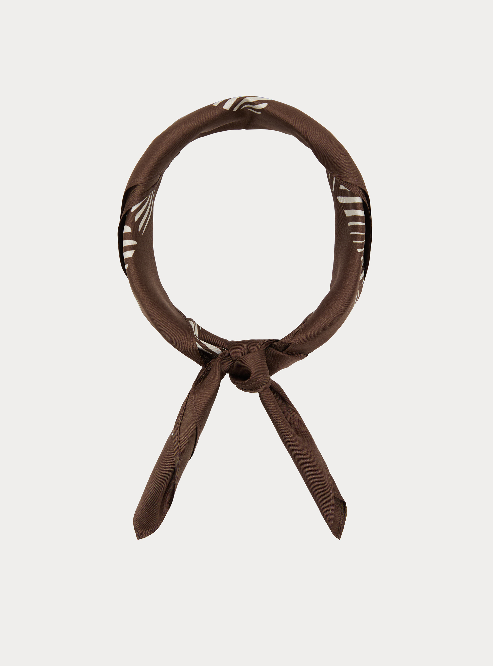 Seidentuch mit geometrischem Muster, MARRONE 0507C