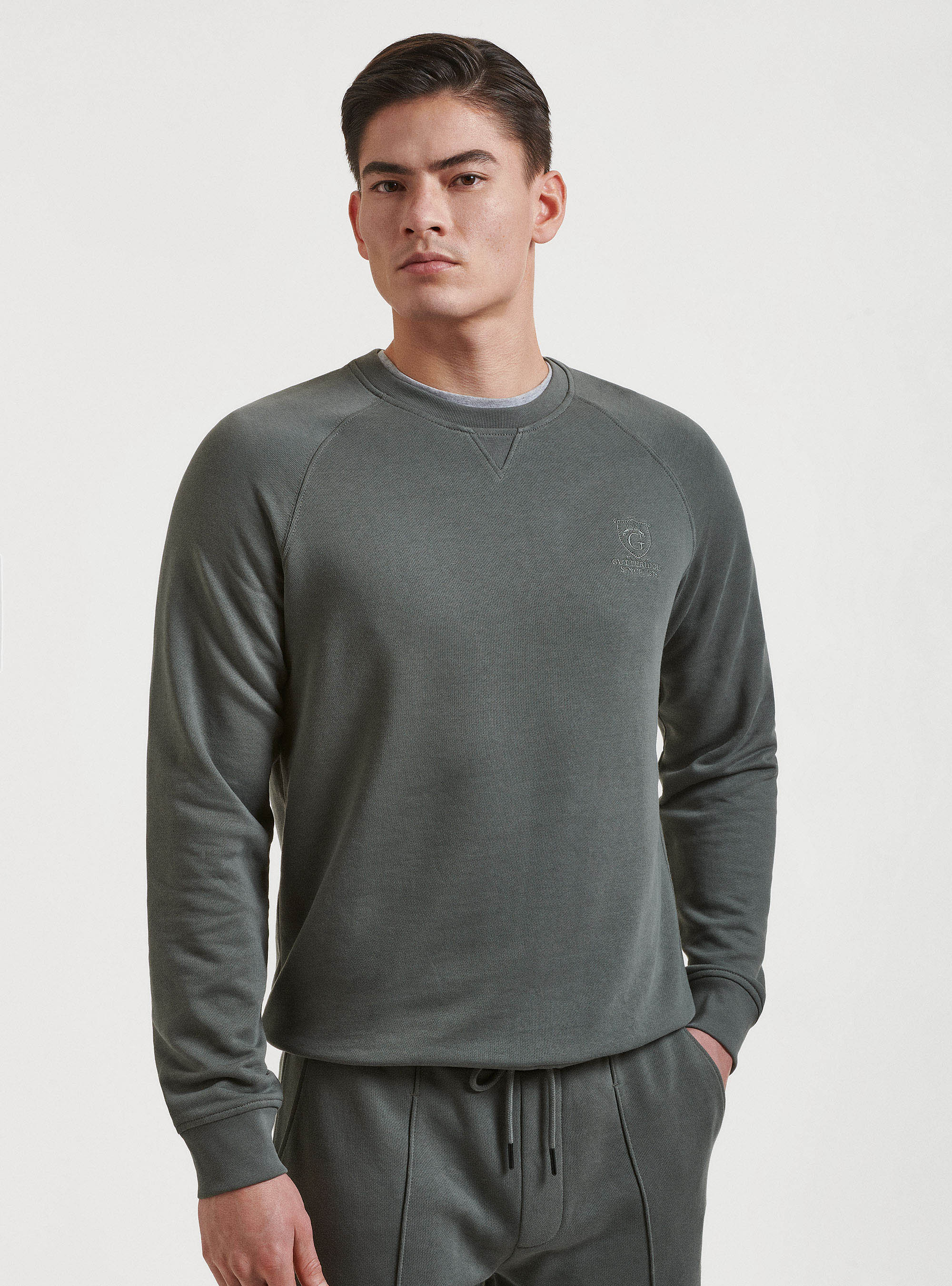 Solid-colour sweatshirt, SALVIA 0602C