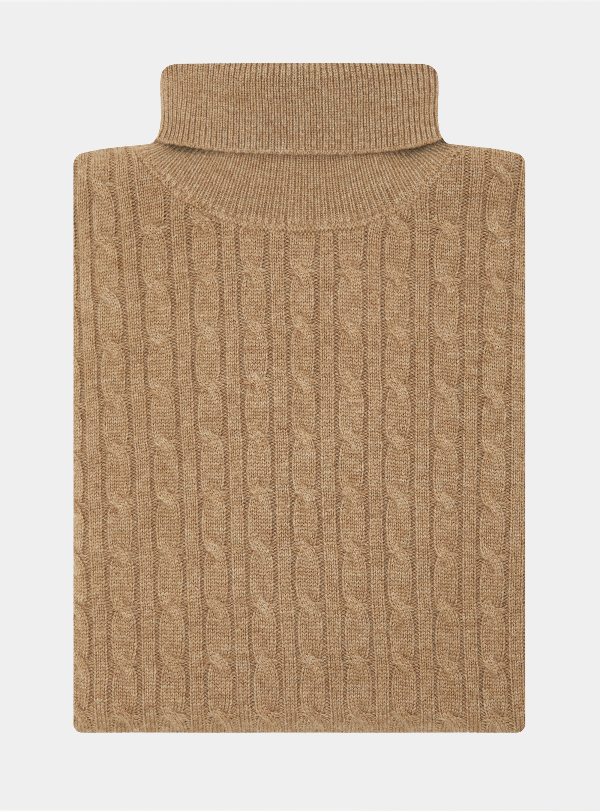 Wool-blend turtleneck sweater with braid, CAMMELLO 0570C