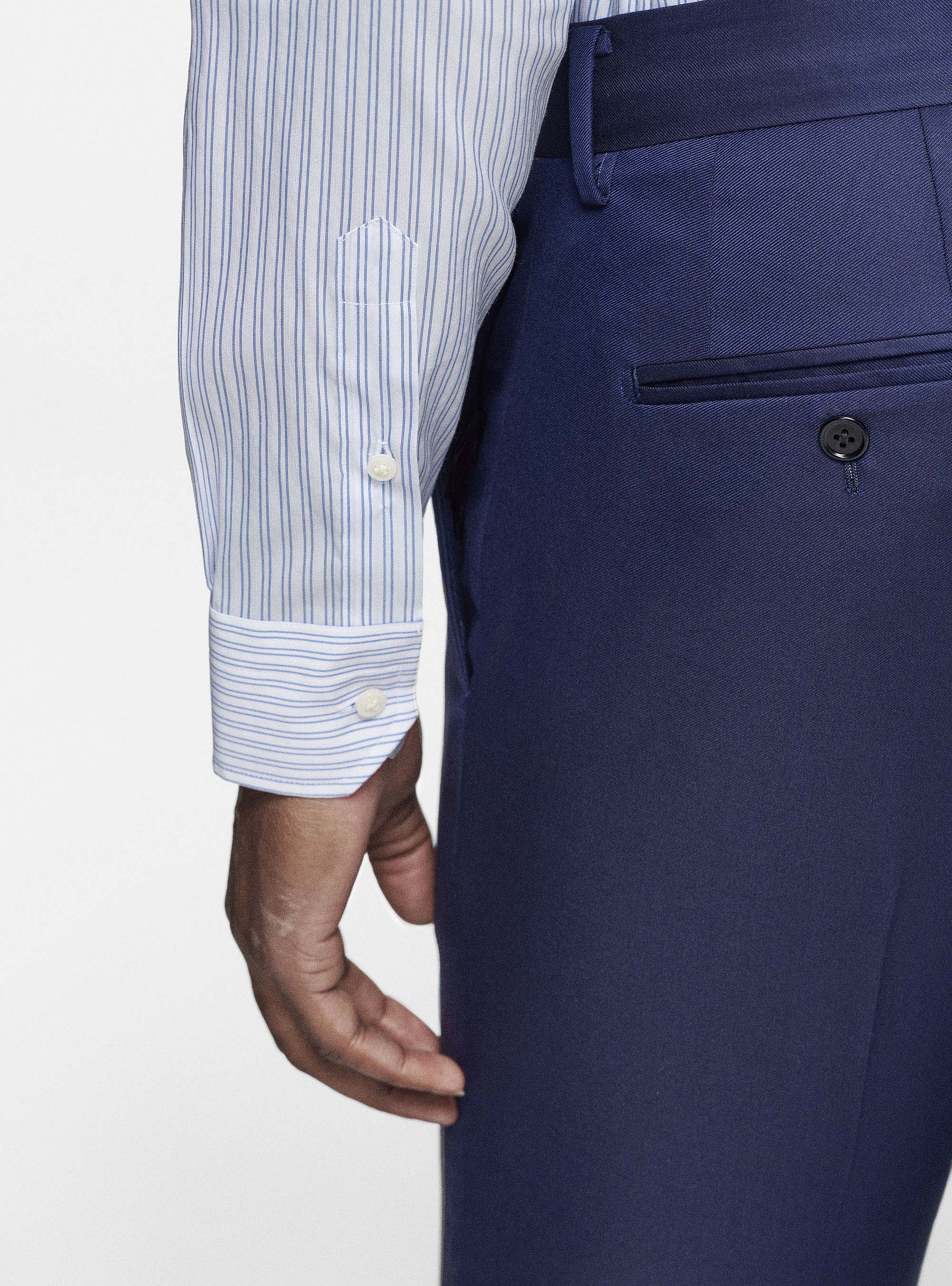 Trousers in pure 110's superfine wool, BASALT