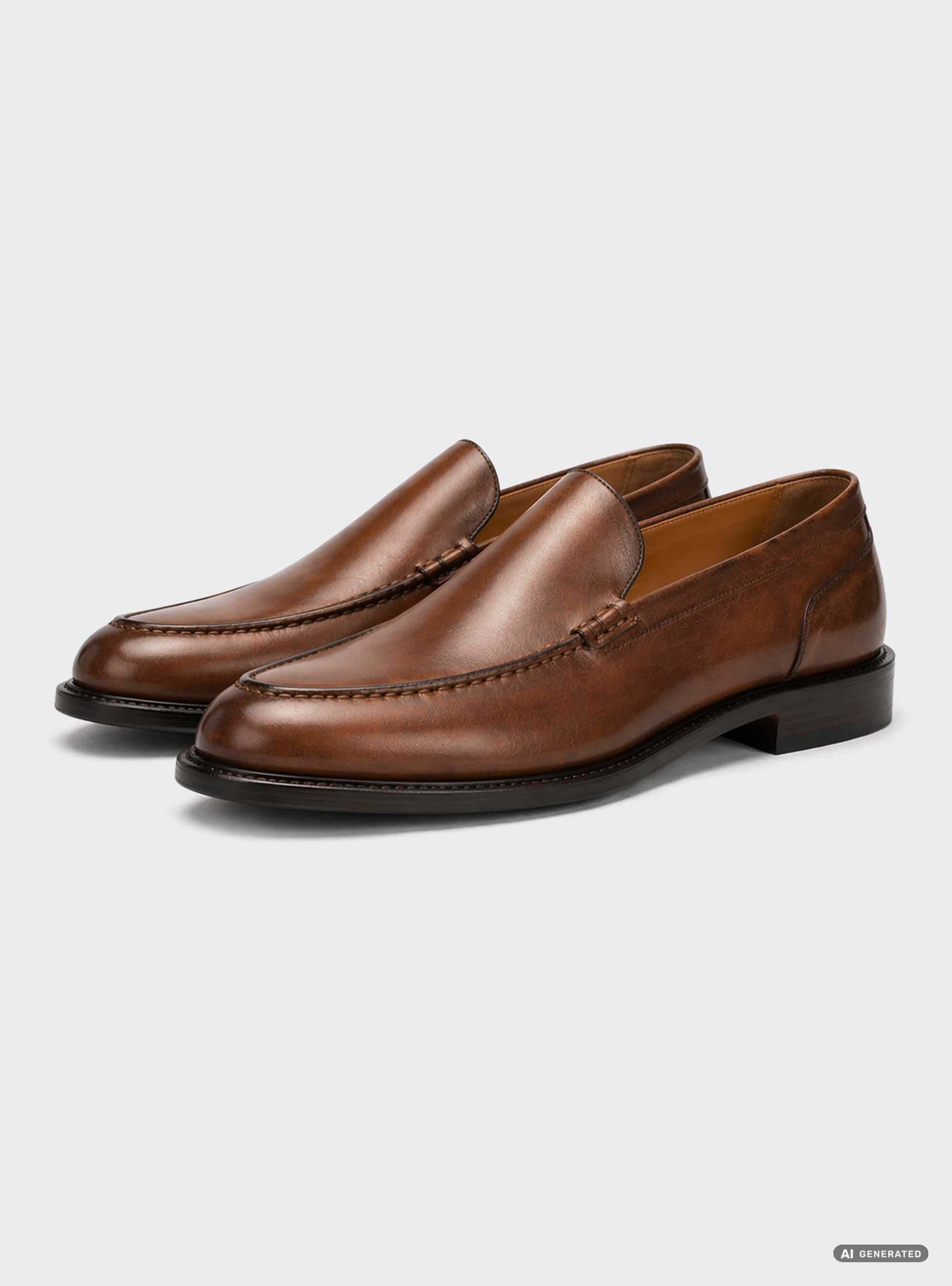 Mocassins en cuir, MARRON