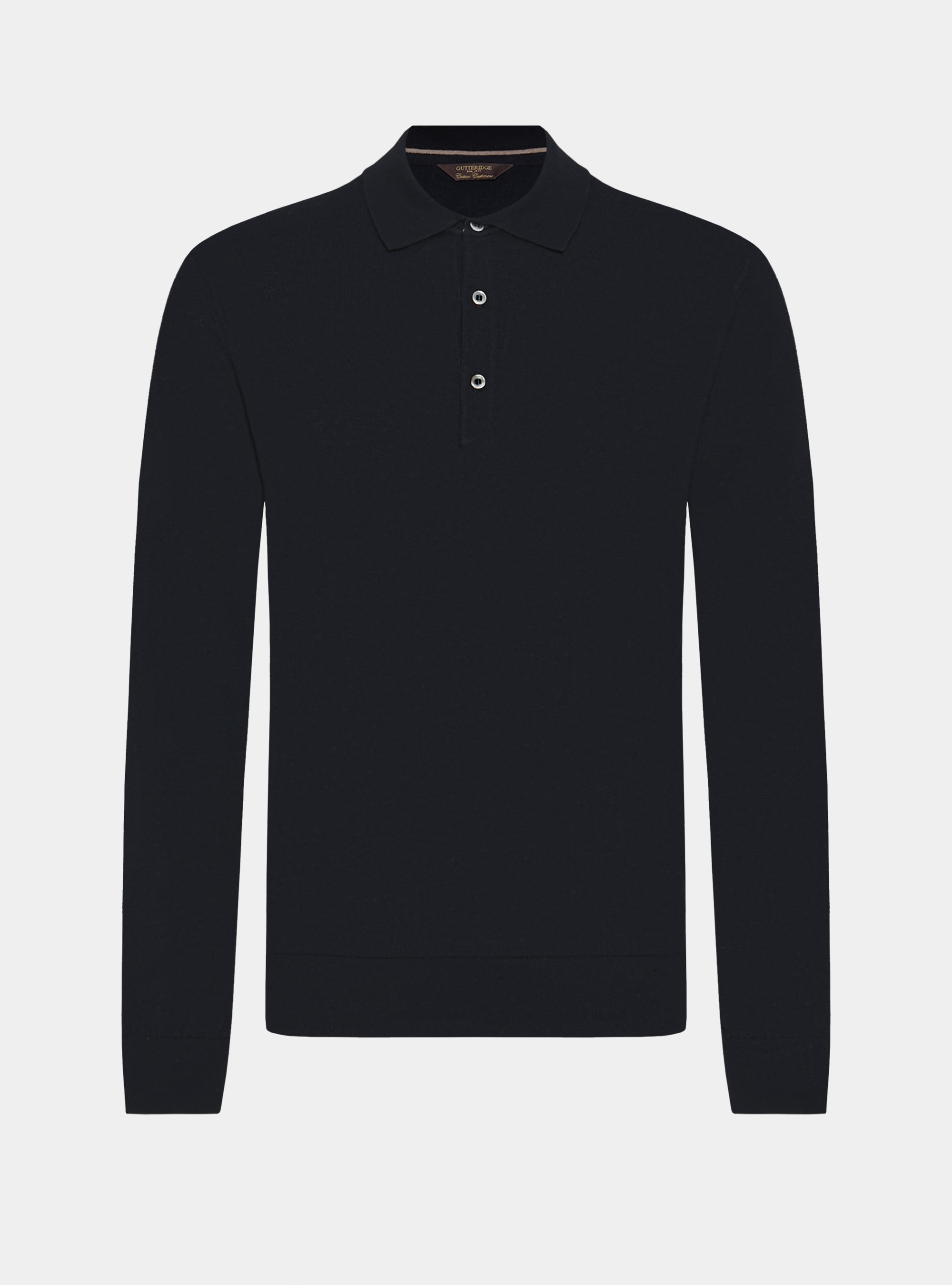 Polo en coton et cachemire, BLEU MARINE