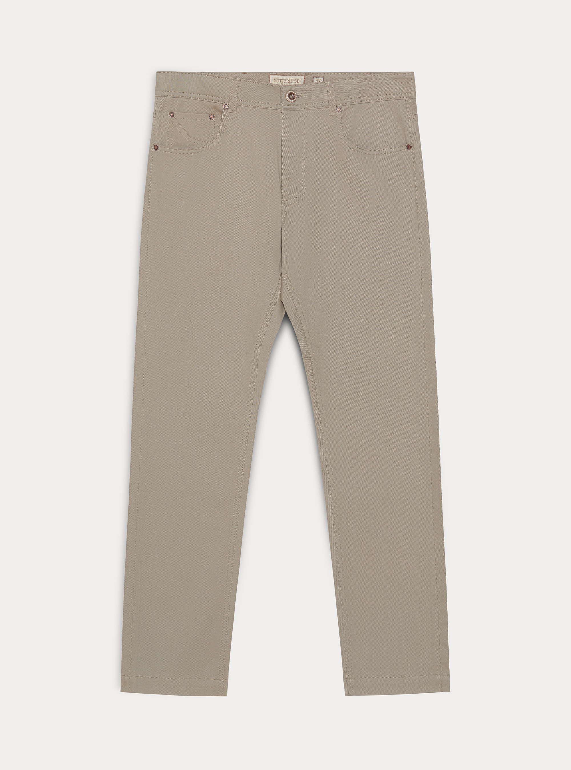 Pantalones 5 bolsillos de mezcla de algod&oacute;n labrado, FANGO 0568C