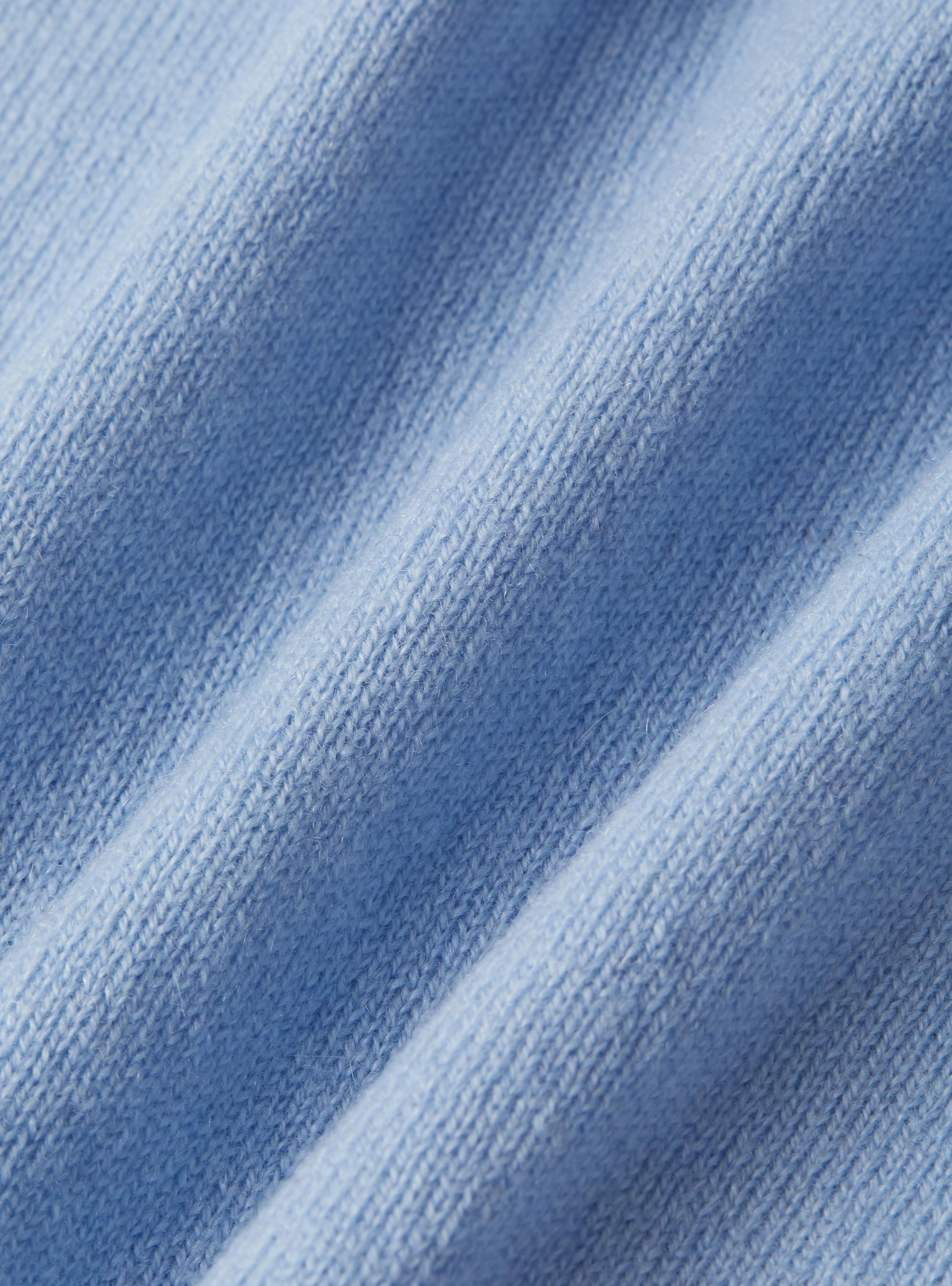 Chaleco de puro cashmere con botones, 0266C AZZURRO