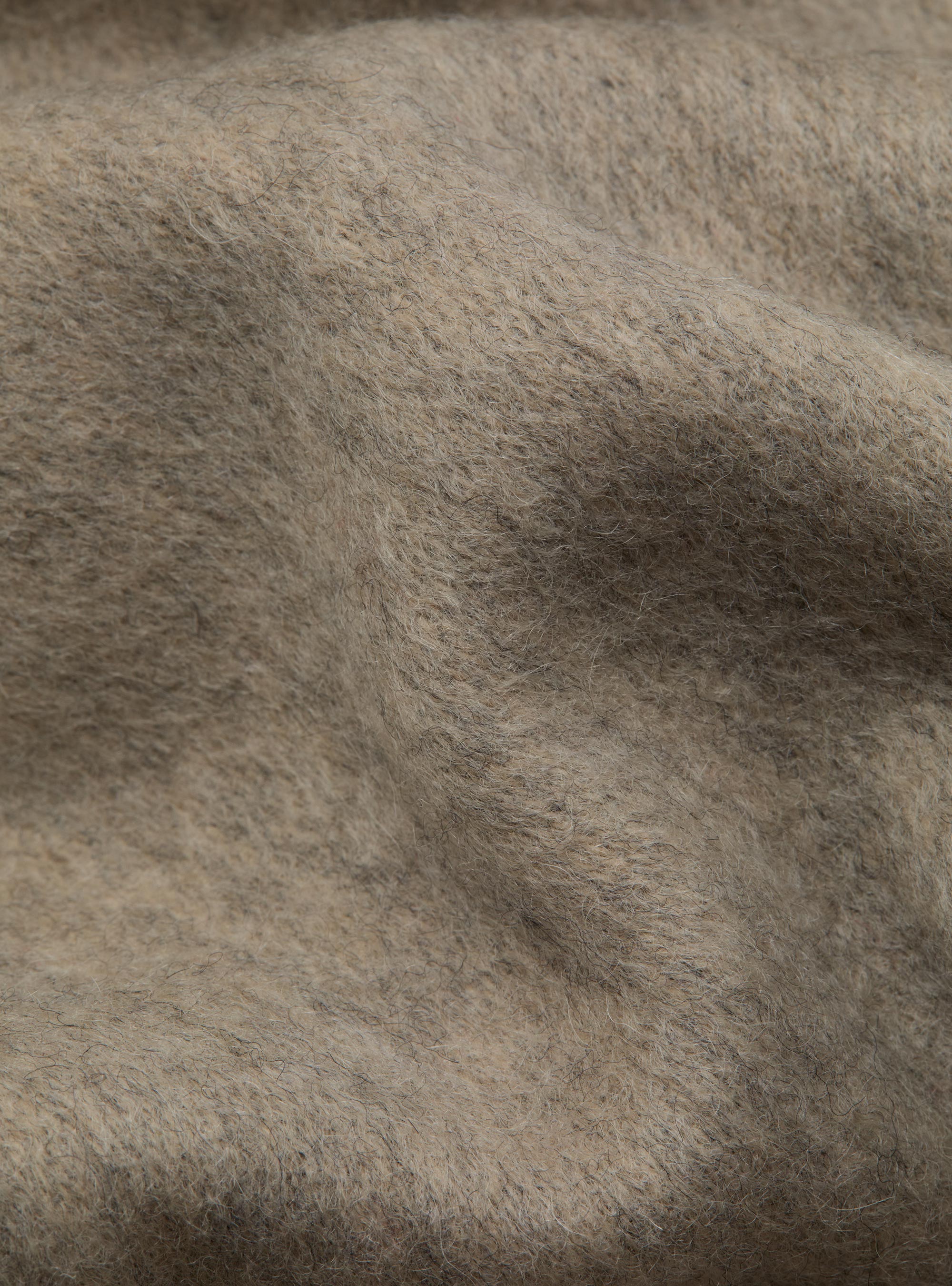 Sciarpa double face con ricamo in lana cashmere, ECRU
