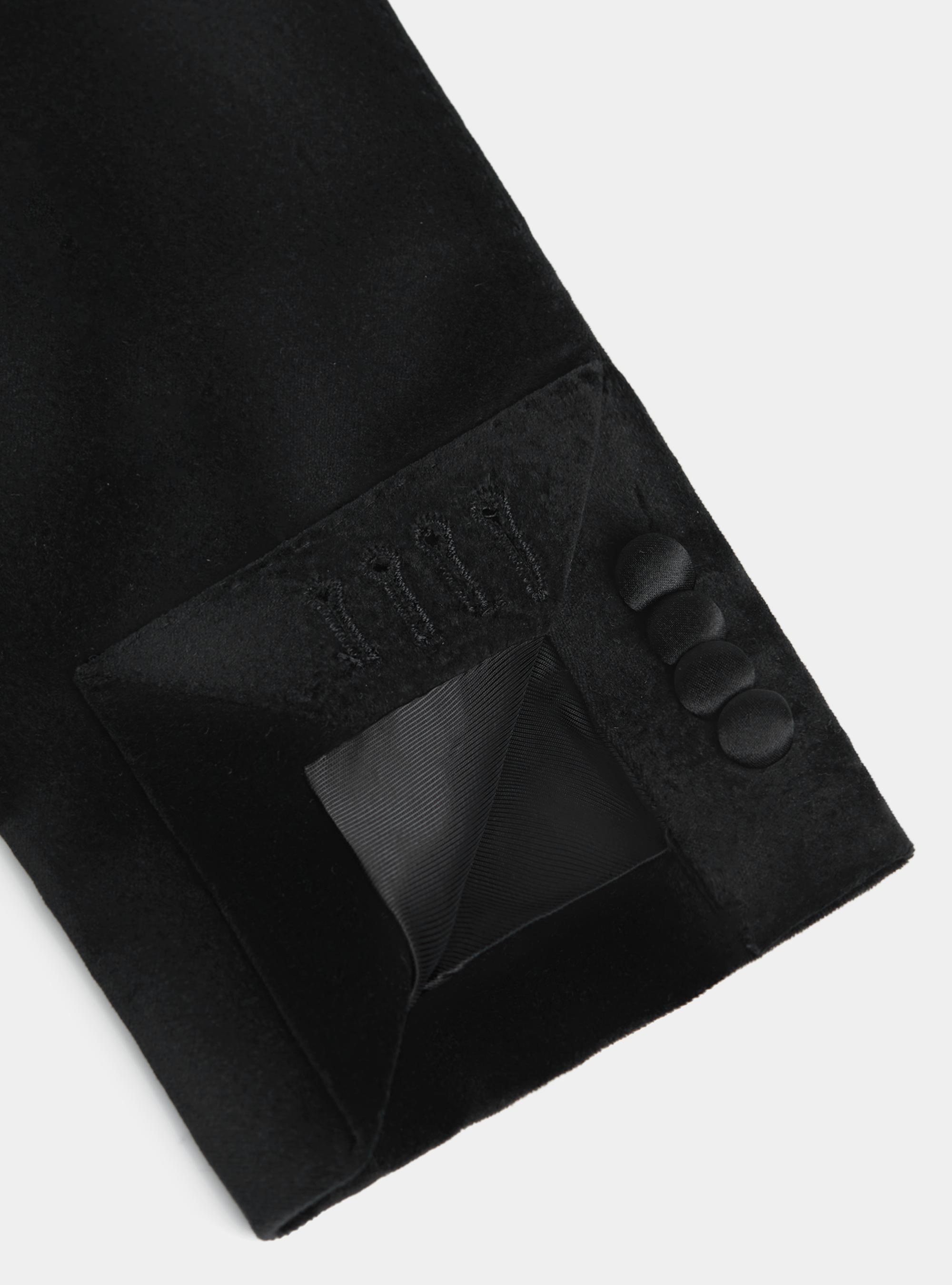 Smokingjacke aus glattem Samt, NERO 0100C