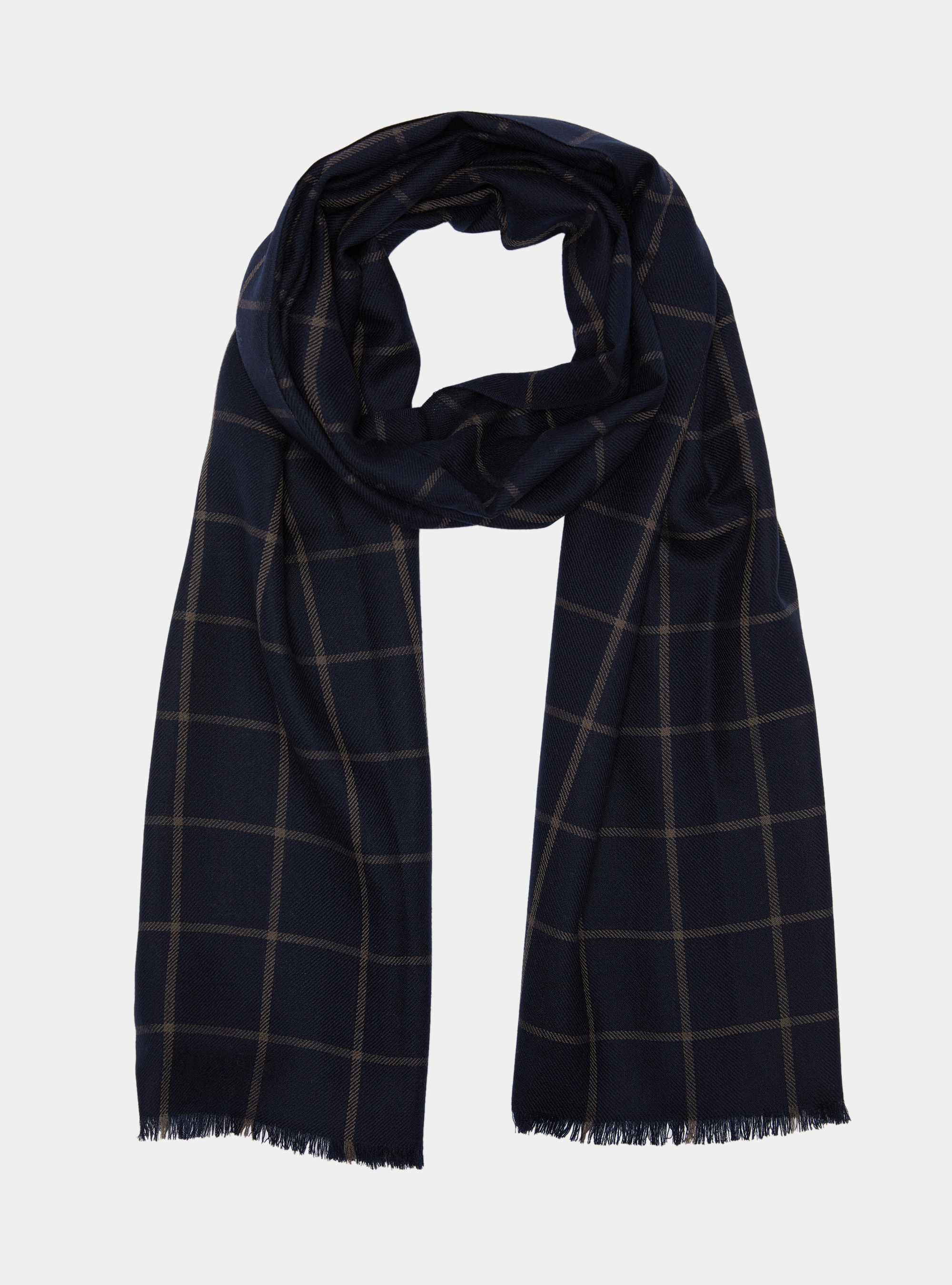 Sciarpa in lana a fantasia, BLU NAVY