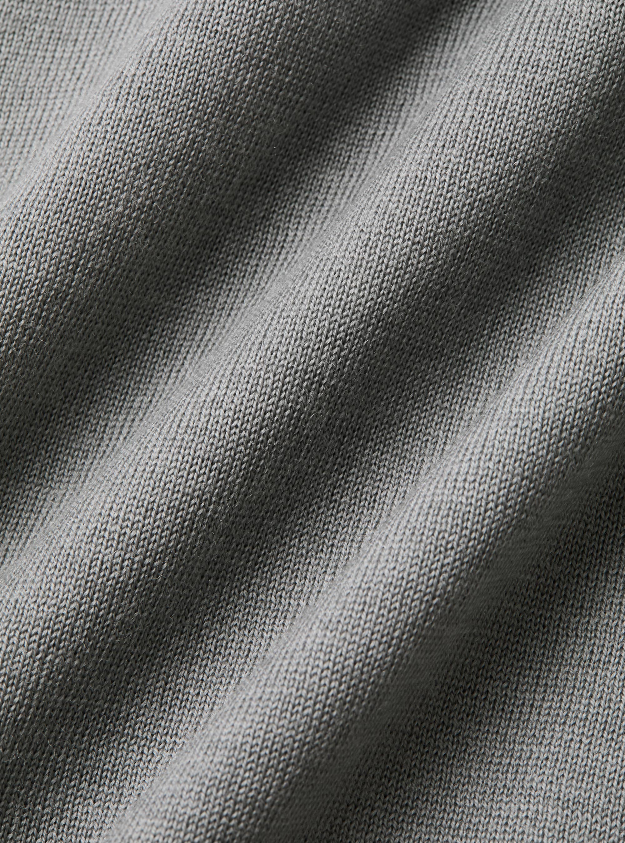 Merino wool buttonless knit polo shirt, GREY