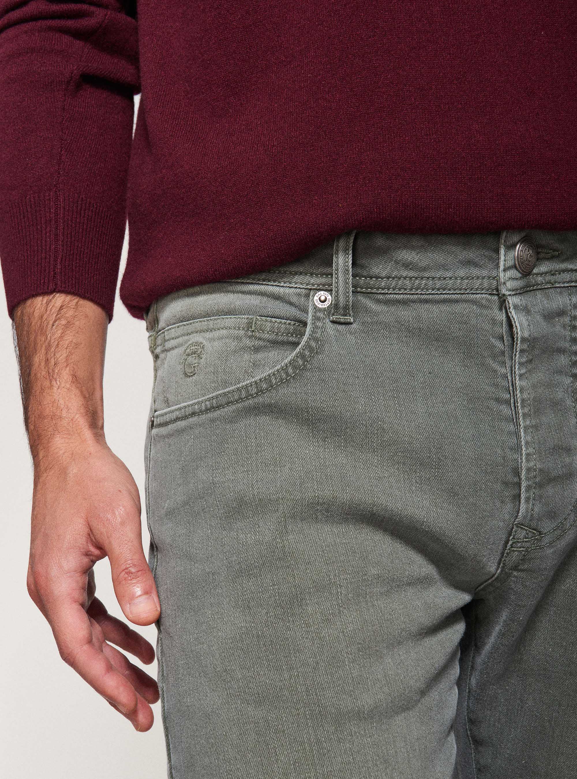 Pantaloni 5 tasche tailor fit, SALVIA 0602C