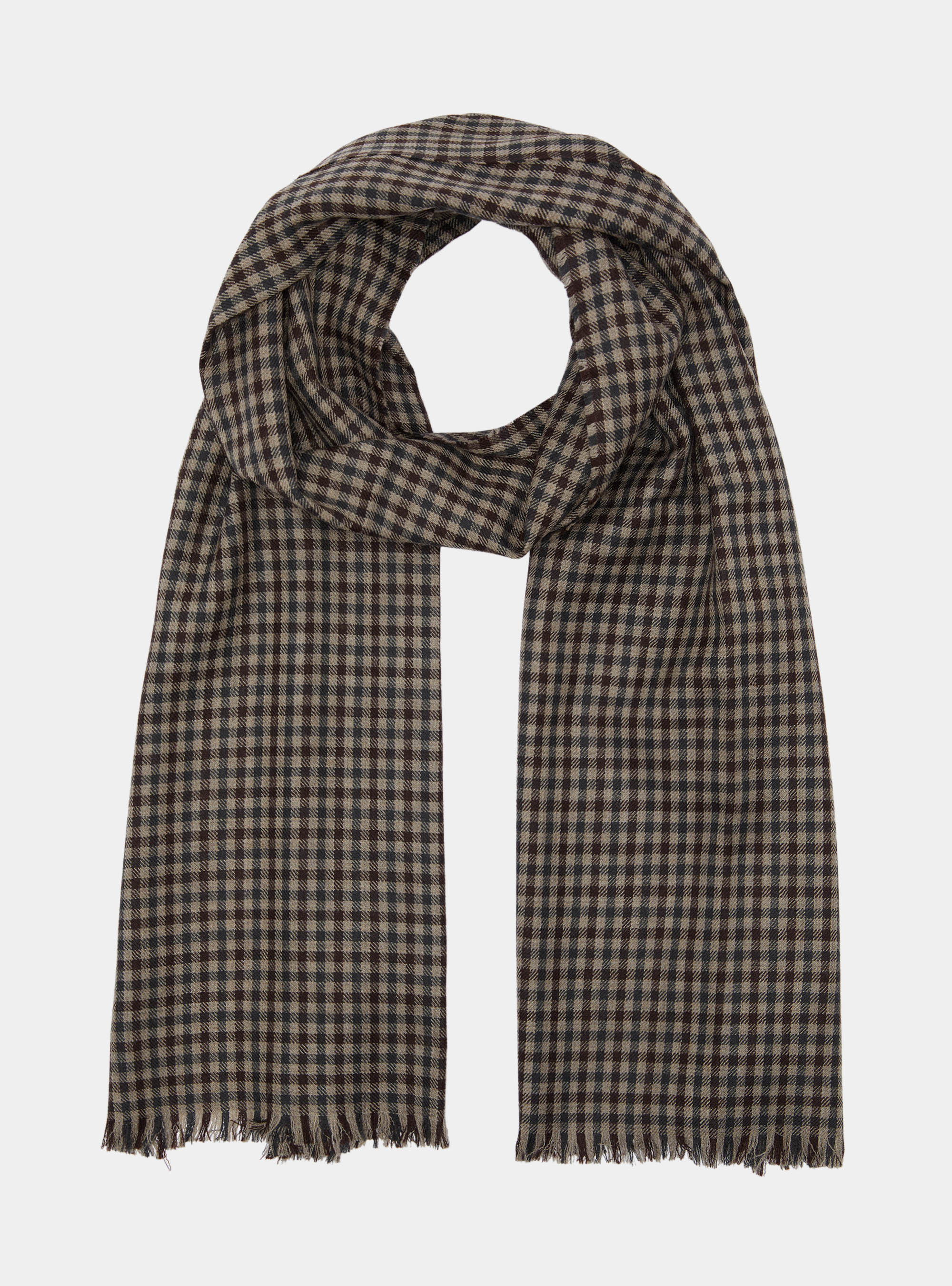 Bufanda de lana estampada, BARRO