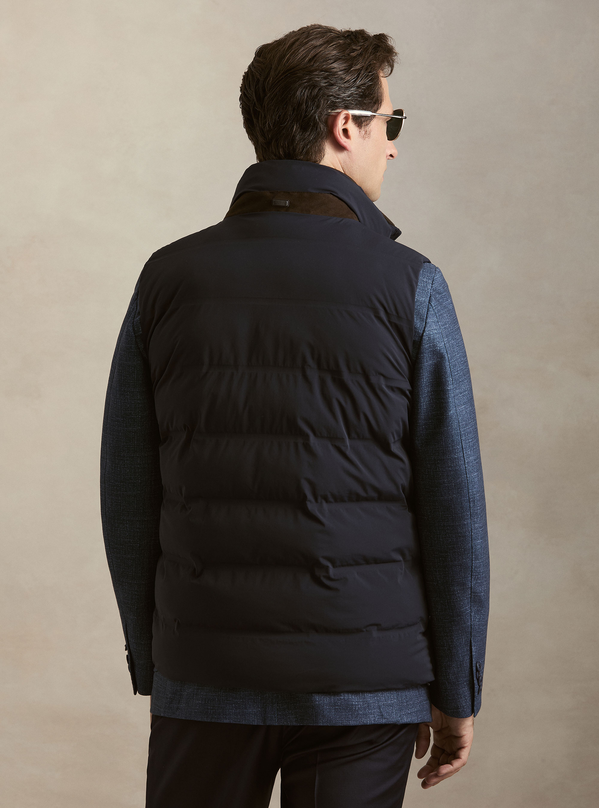 Quilted performance technical vest, NAVY BLUE