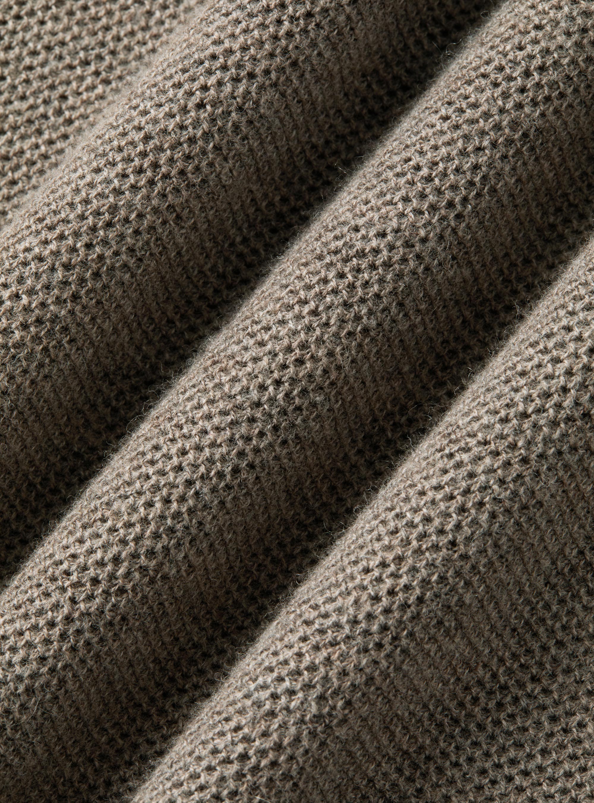 Rollkragenpullover mit Wabenmuster aus Baumwollkaschmir, FANGO 0569C