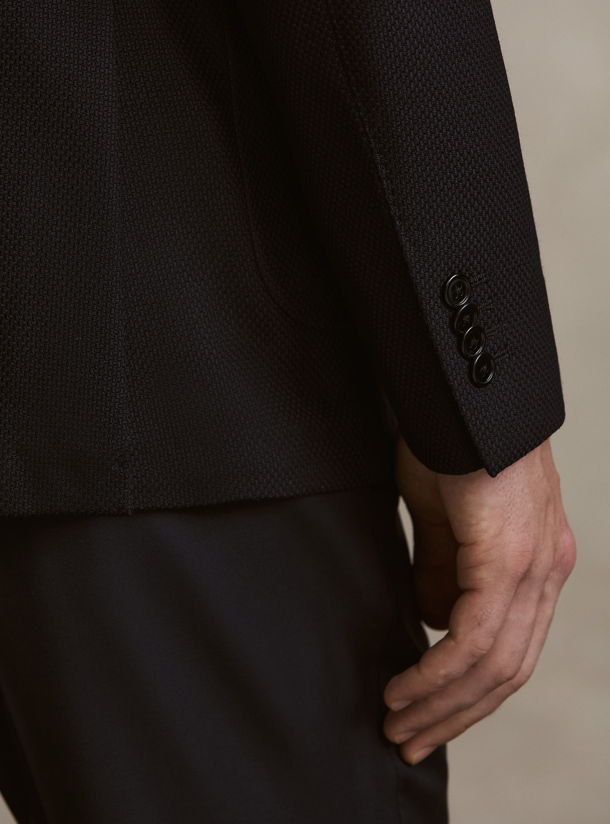 Wool Hopsack Blazer, NAVY BLUE