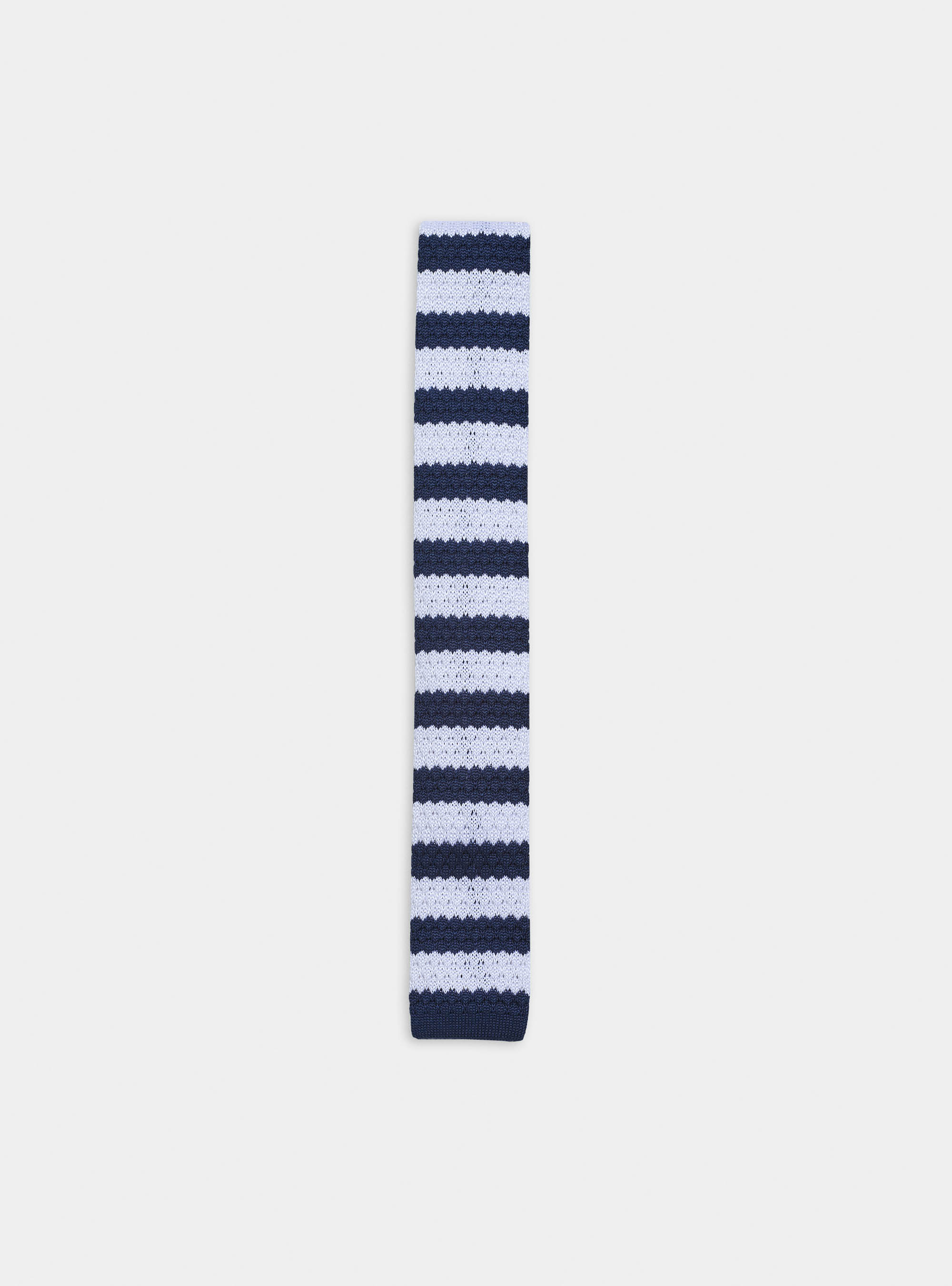 Striped knit tie, NAVY BLUE