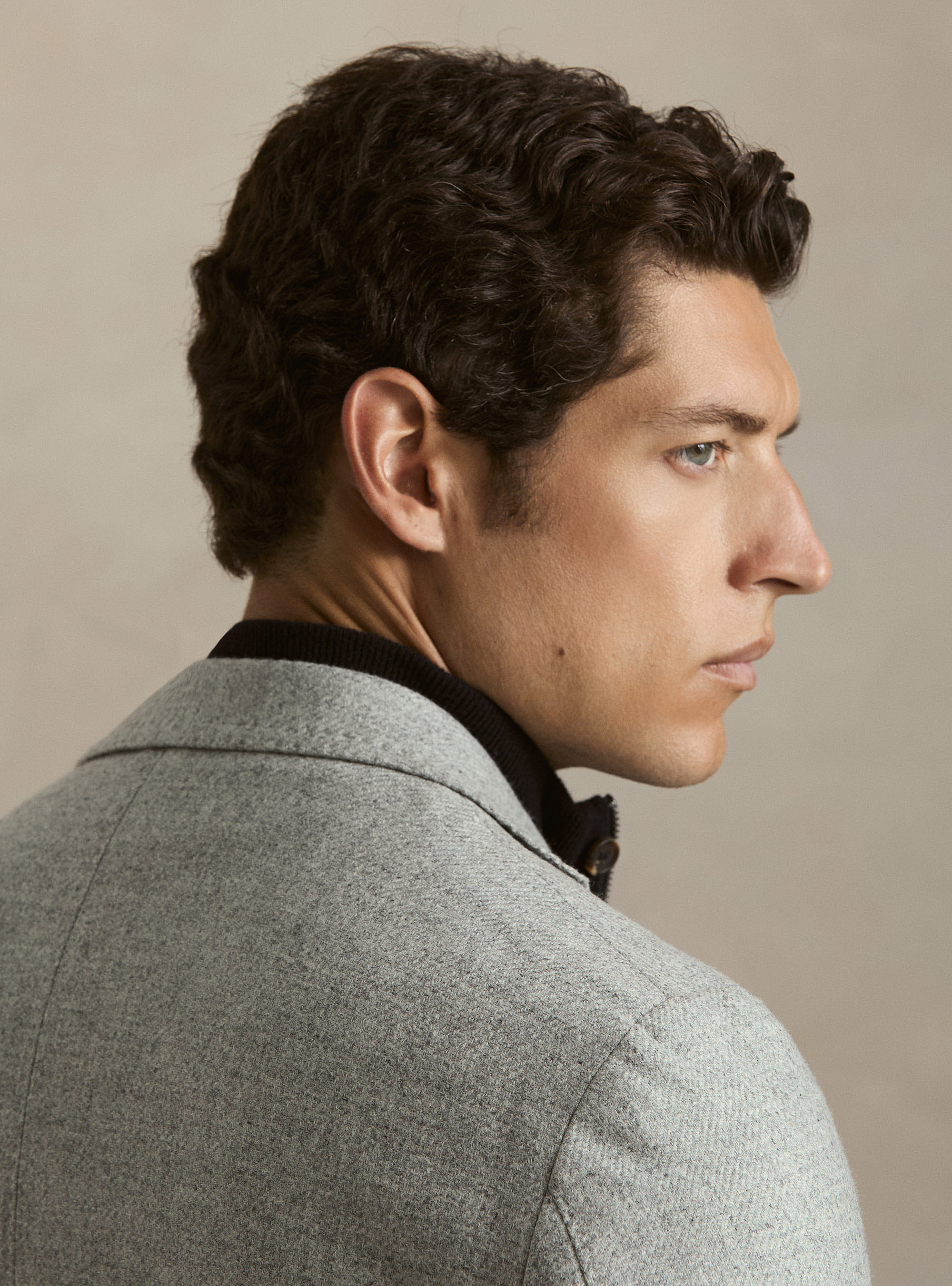Wool and Cashmere Blazer Lanificio di Pray, LIGHT GREY MELANGE