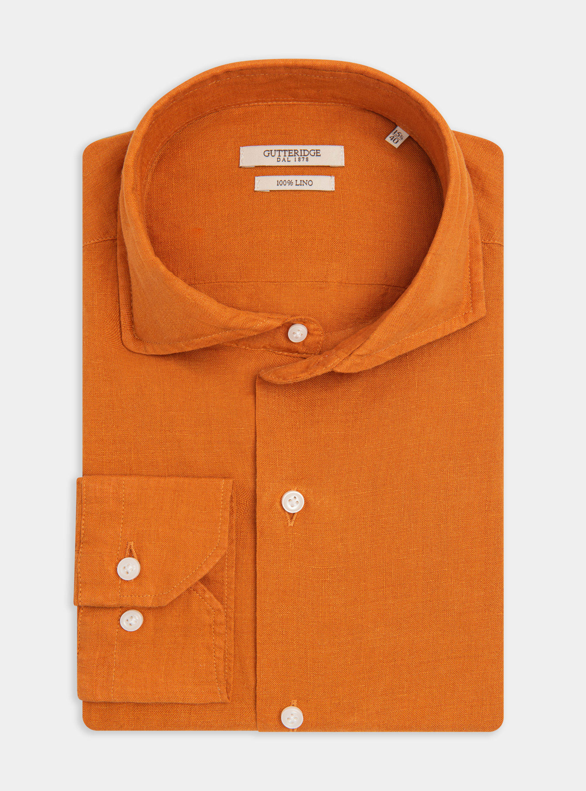 French collar shirt in pure linen, 0713C ZUCCA