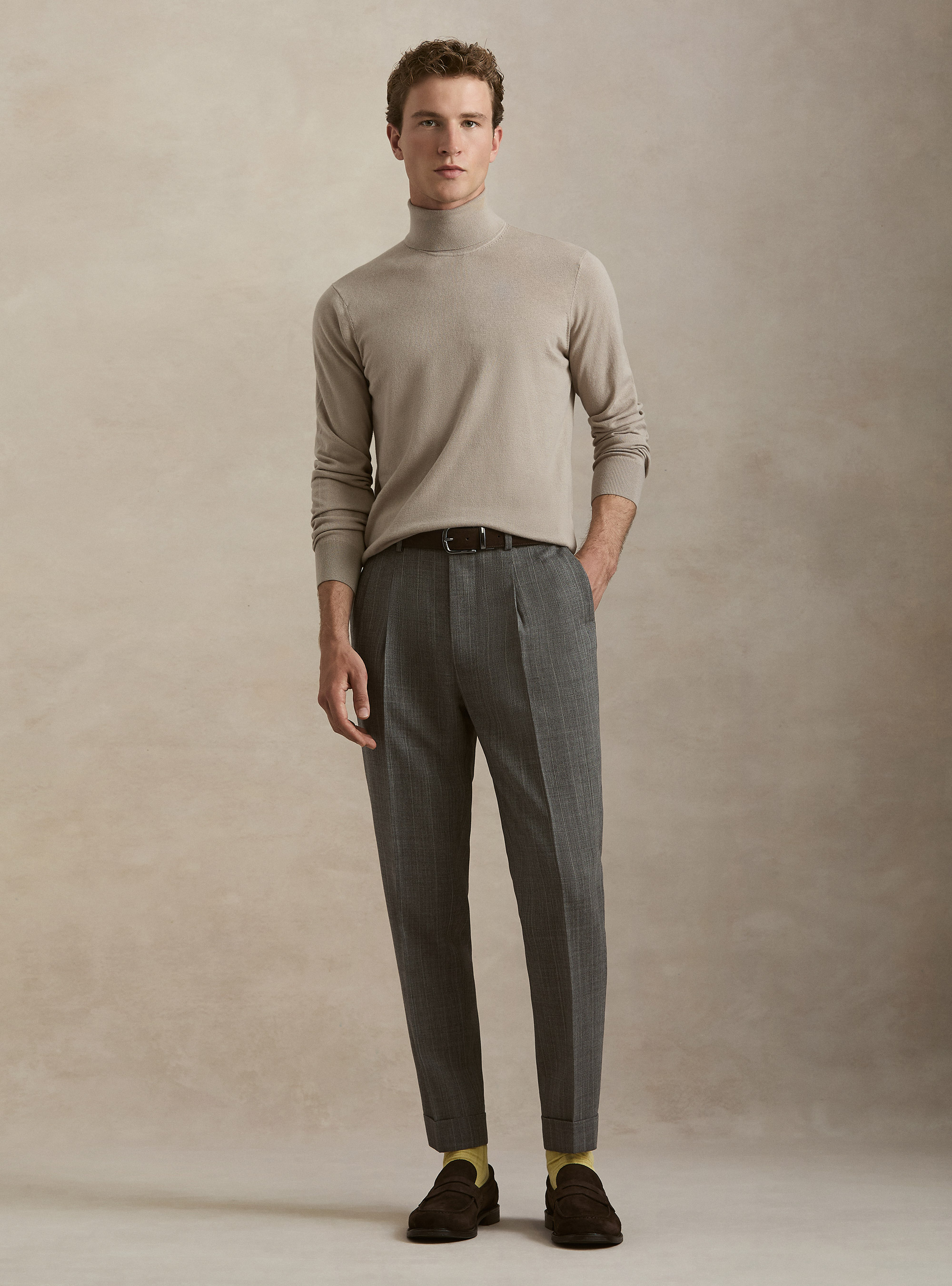Rollkragenpullover aus Baumwolle und Kaschmir, SABBIA 0561C