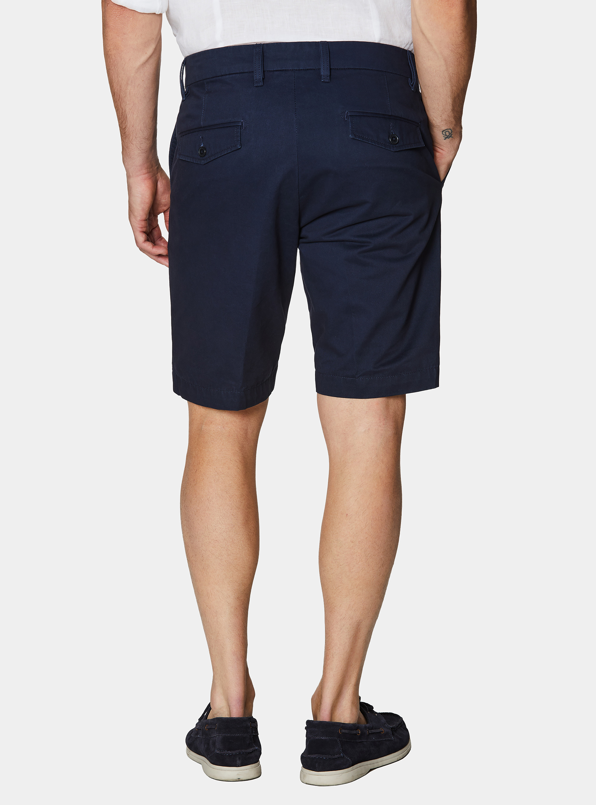 Bermuda chino in twill di cotone, BLU NAVY
