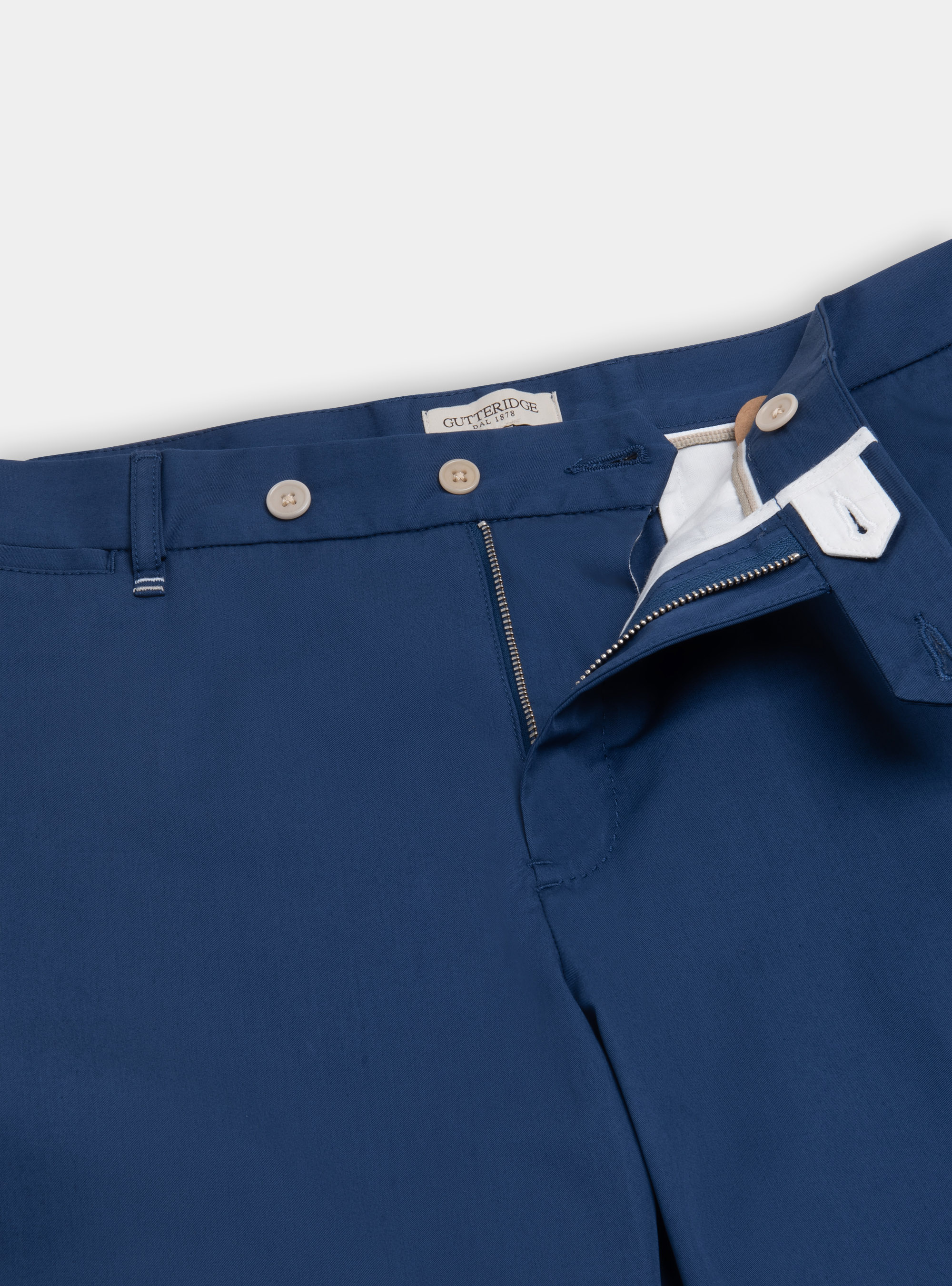 Bermudas de sarga de algod&oacute;n ligero, AZUL MEDIO