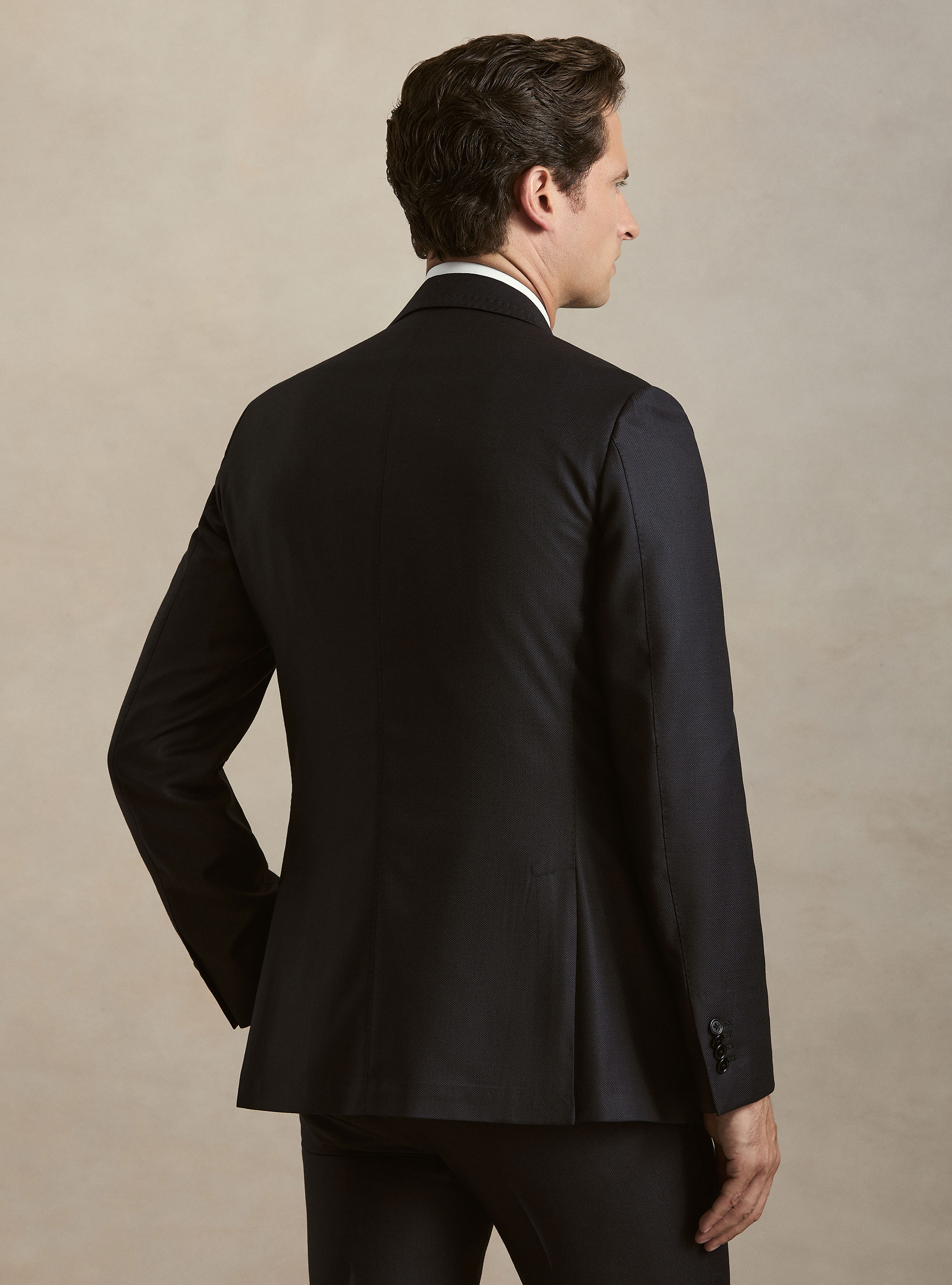 Pure wool bird's eye suit blazer by Vitale Barberis Canonico, NAVY BLUE