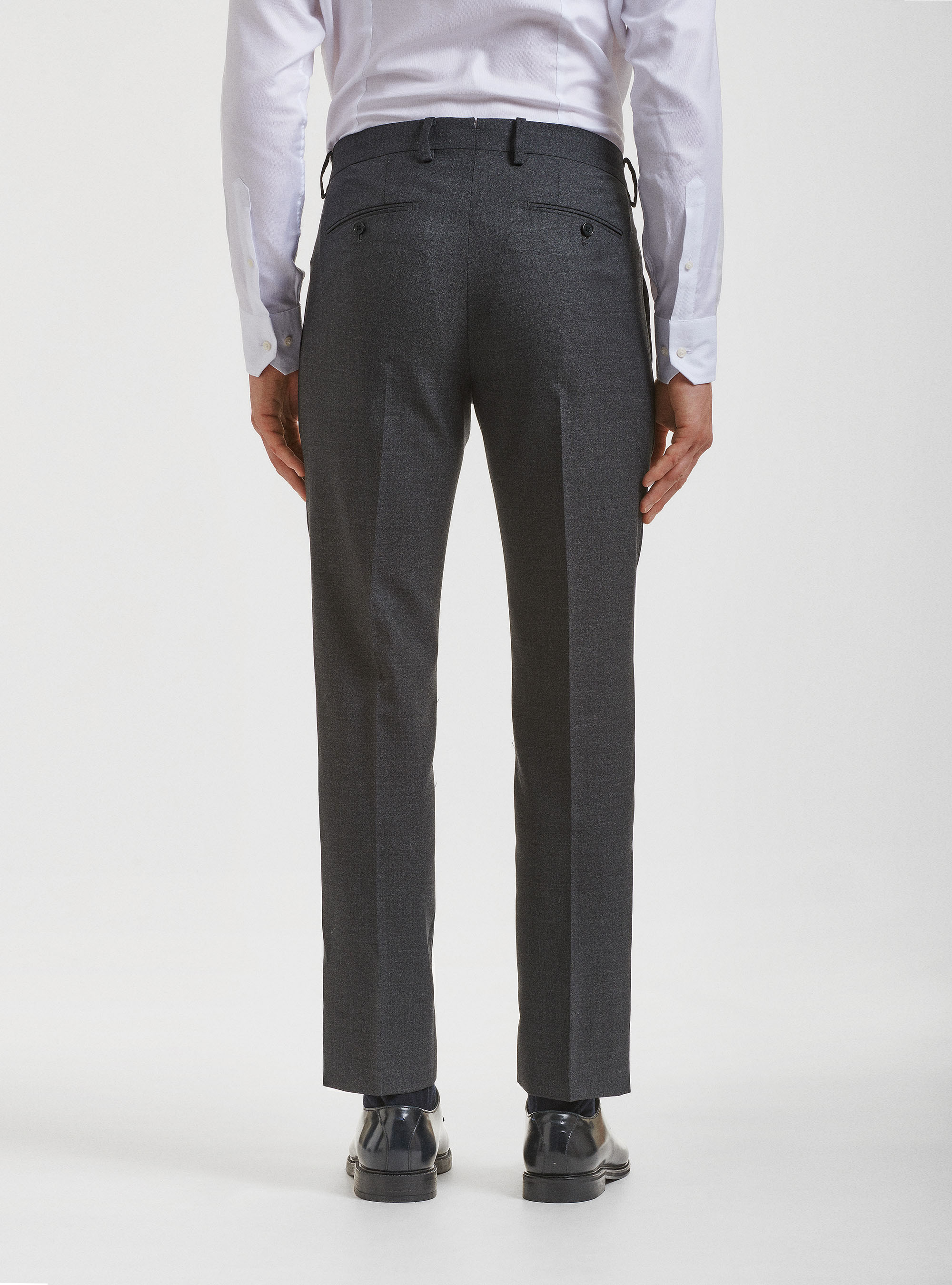 Pure wool suit trousers Vitale Barberis Canonico, ASPHALT GREY