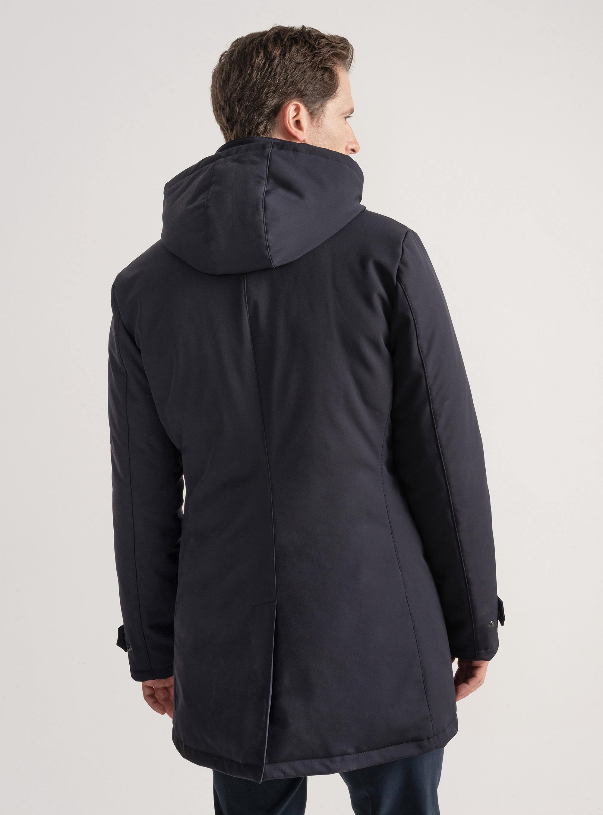 Technical parka with recycled padding, NAVY BLUE
