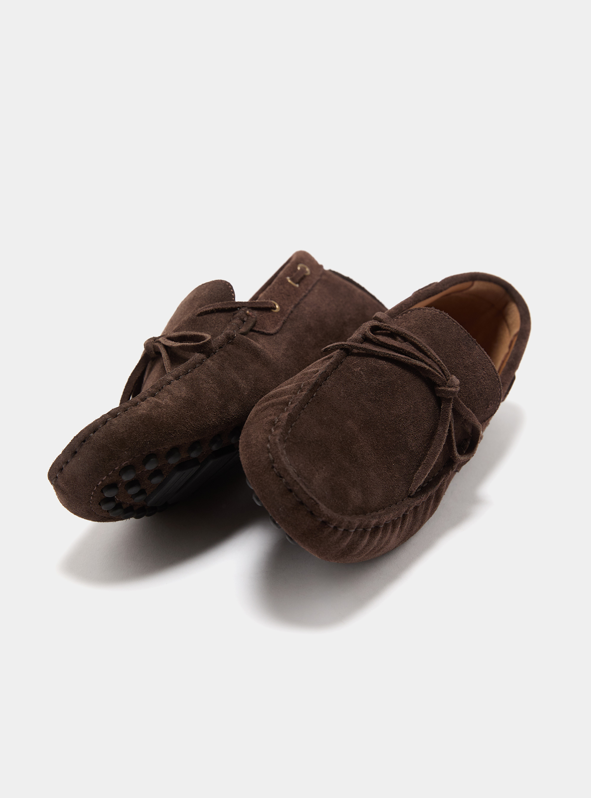 Bootsschuhe aus Wildleder, MARRONE 0507C