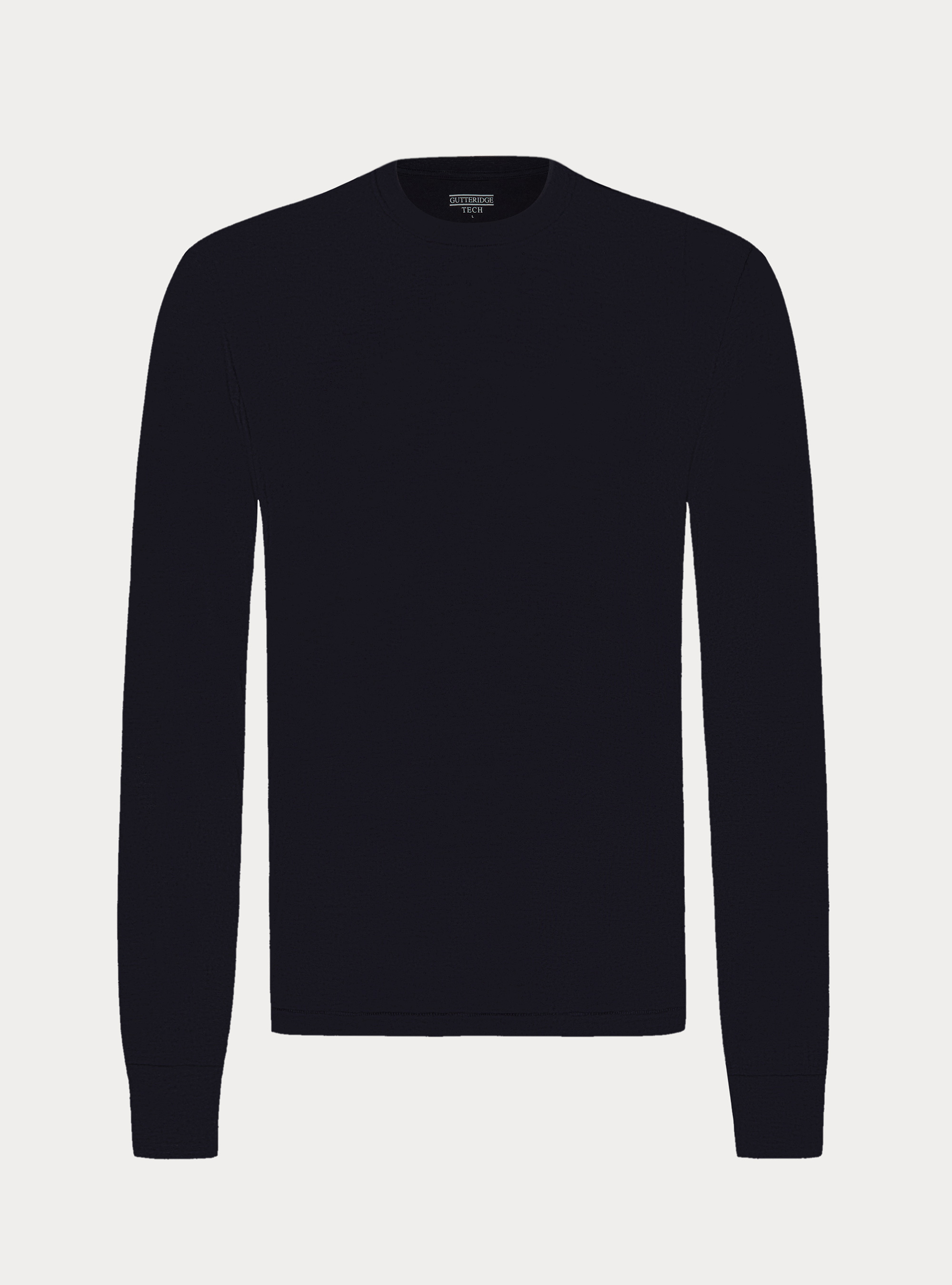 Long-sleeve cashmere blend T-shirt, NAVY BLUE