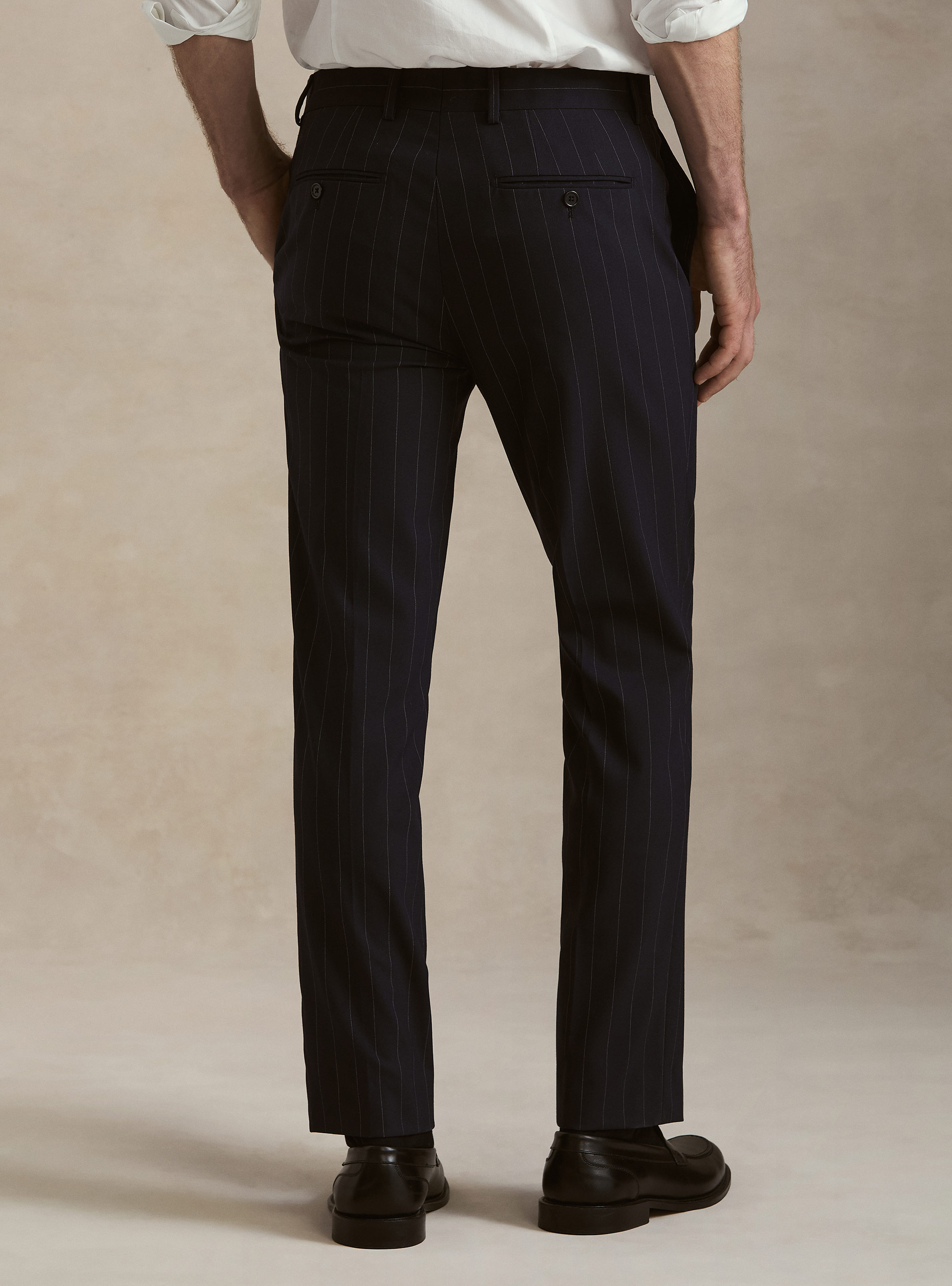 Pinstripe suit trousers, NAVY BLUE