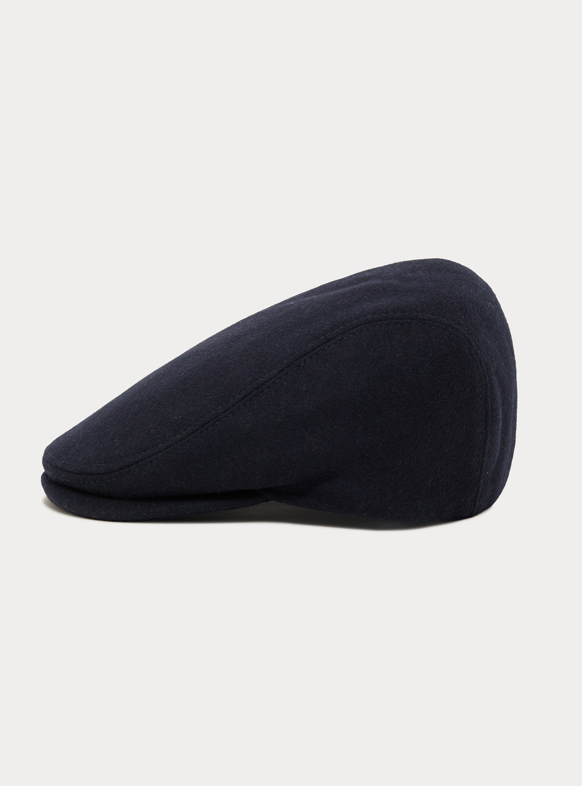 Solid color wool blend flat cap, NAVY BLUE