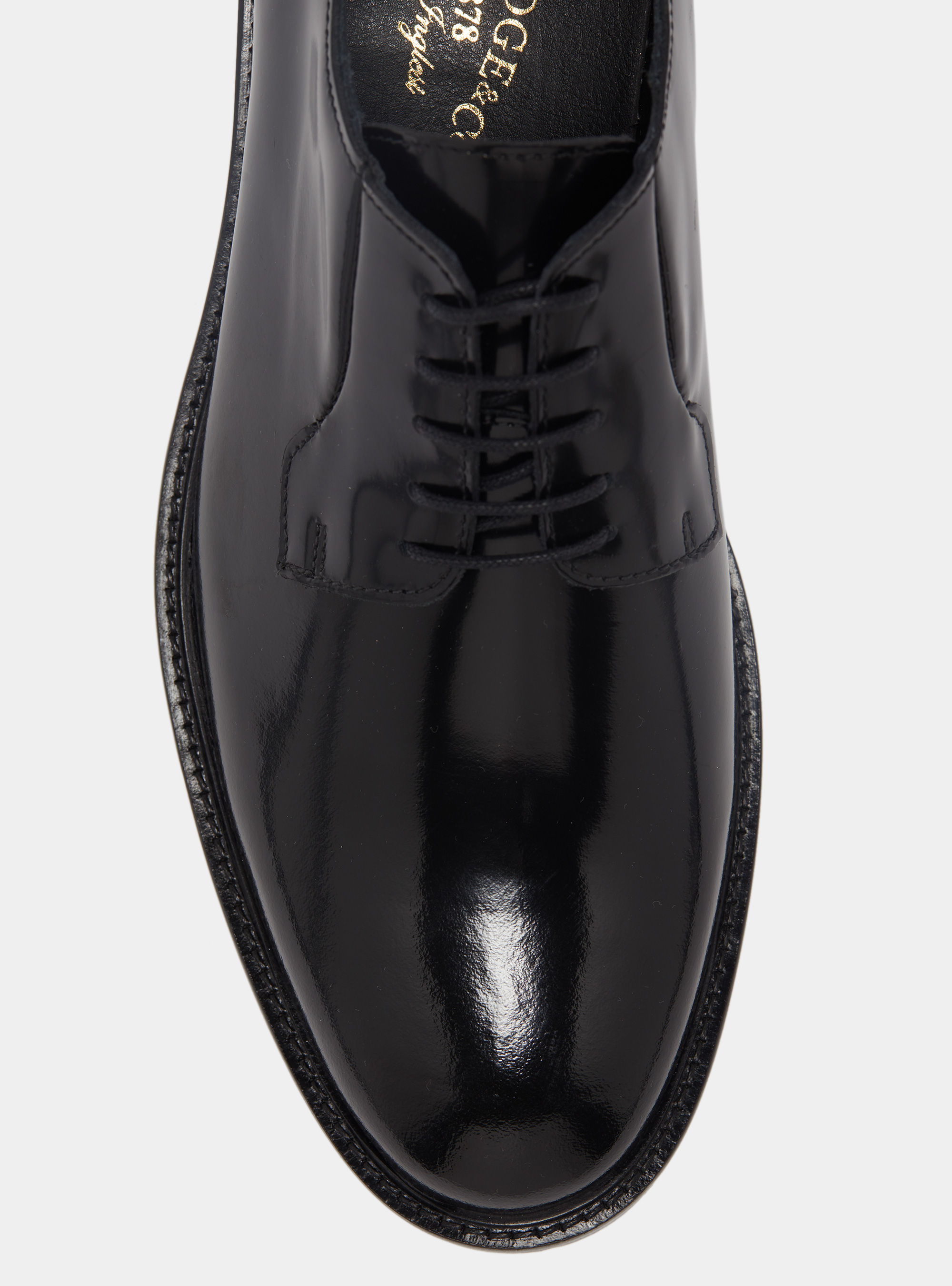 Derby en cuir abras&eacute;, NOIR