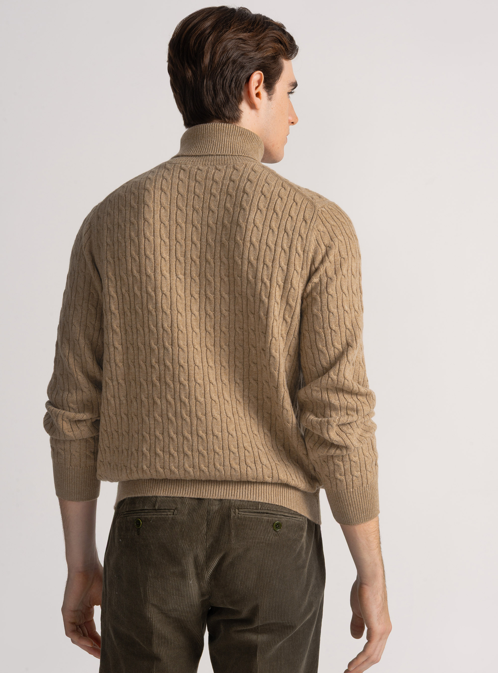 Wool-blend turtleneck sweater with braid, CAMMELLO 0570C
