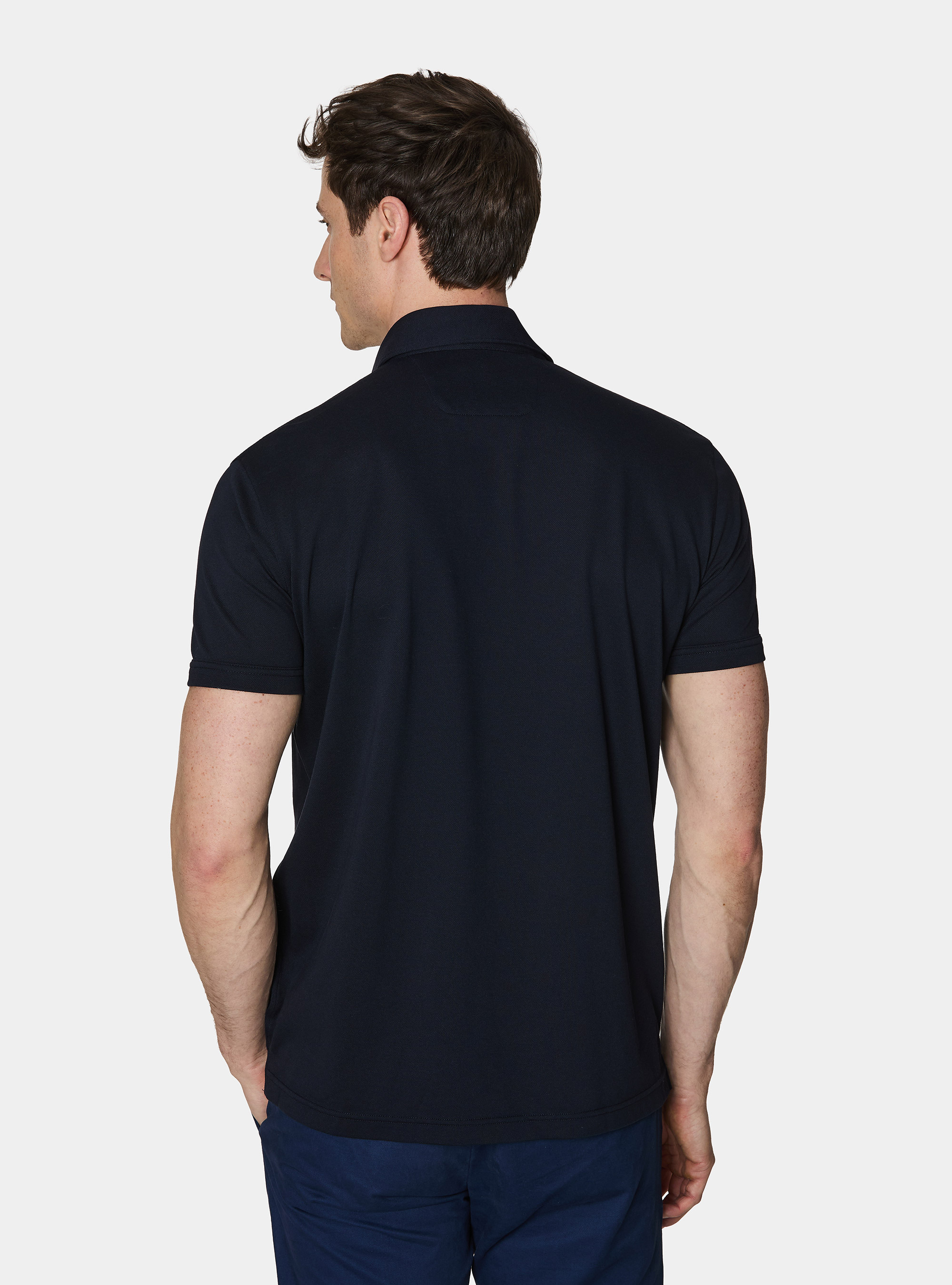 Polo en piqu&eacute; extensible GT01, BLEU MARINE
