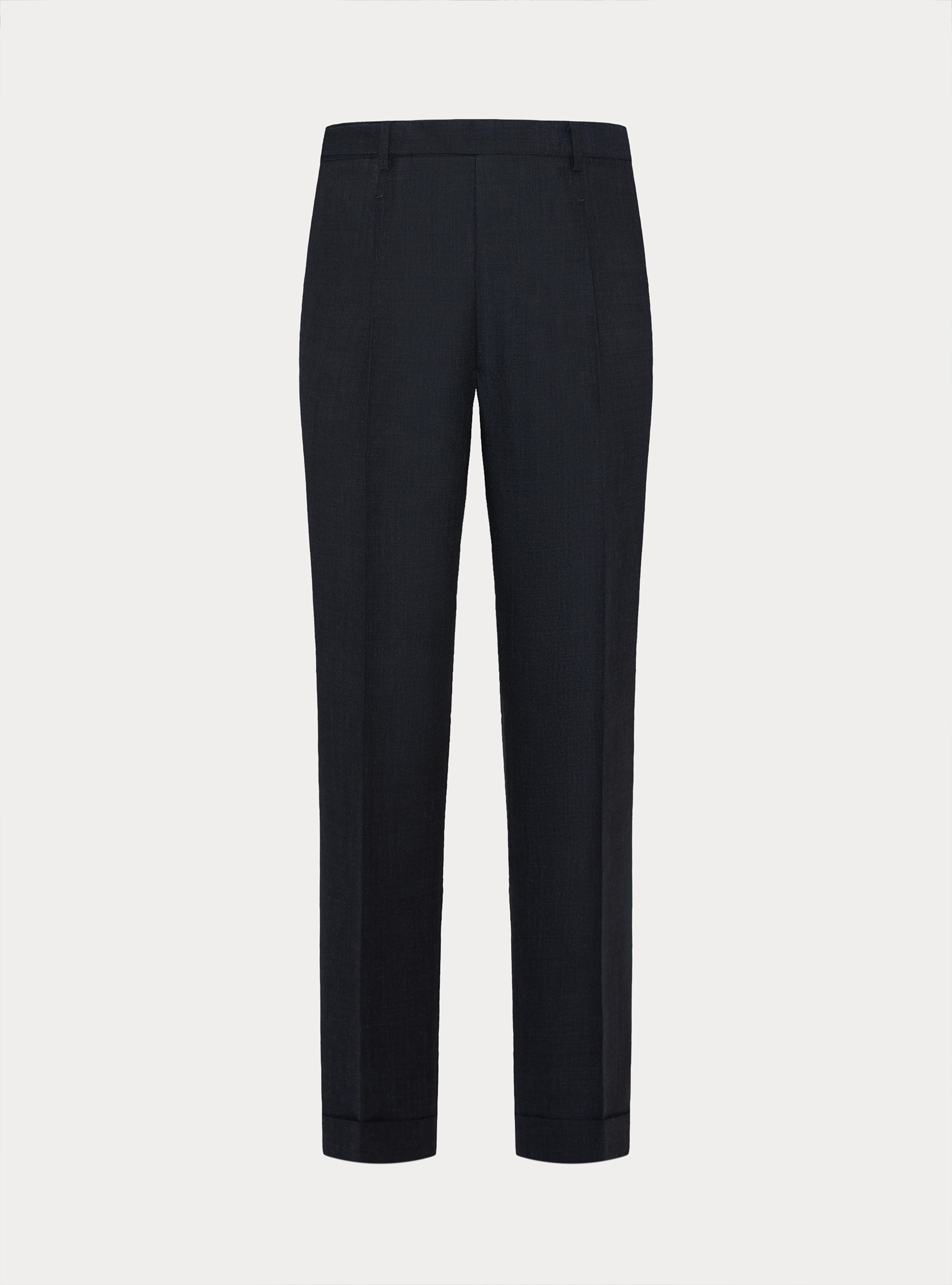 Pure wool pleated trousers, NAVY BLUE