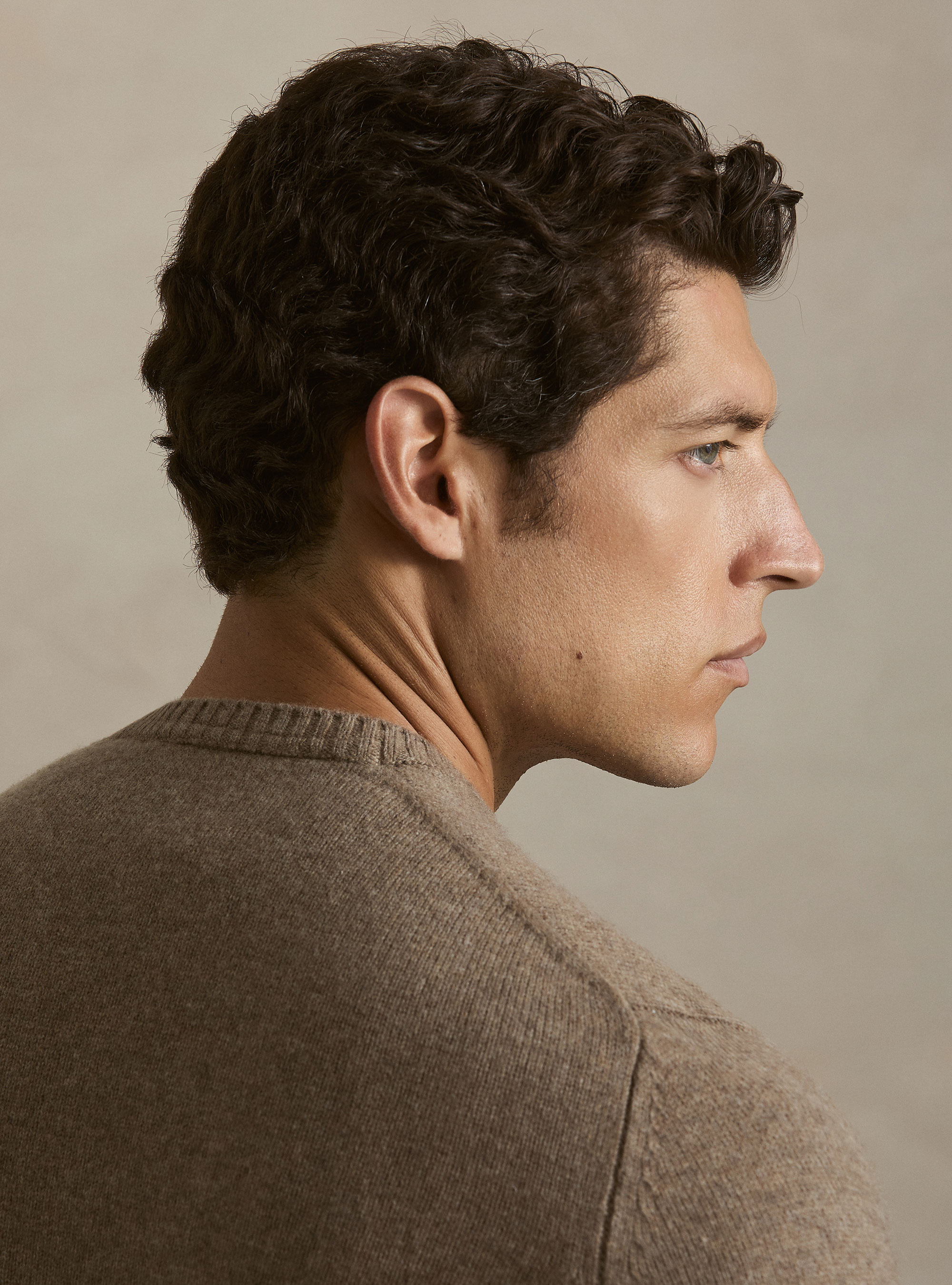 Maglia girocollo in misto lana e cashmere, FANGO