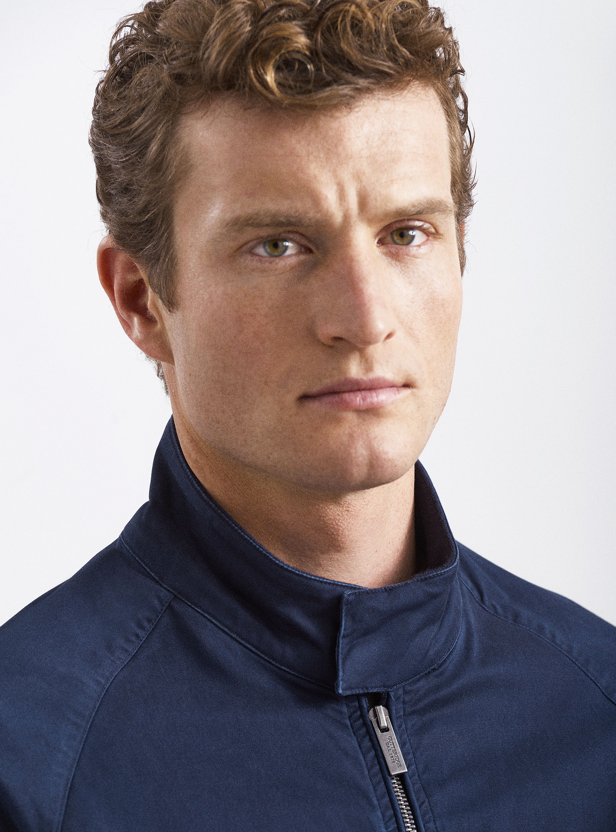 Bomber jacket en coton crois&eacute; extensible, BLEU MARINE