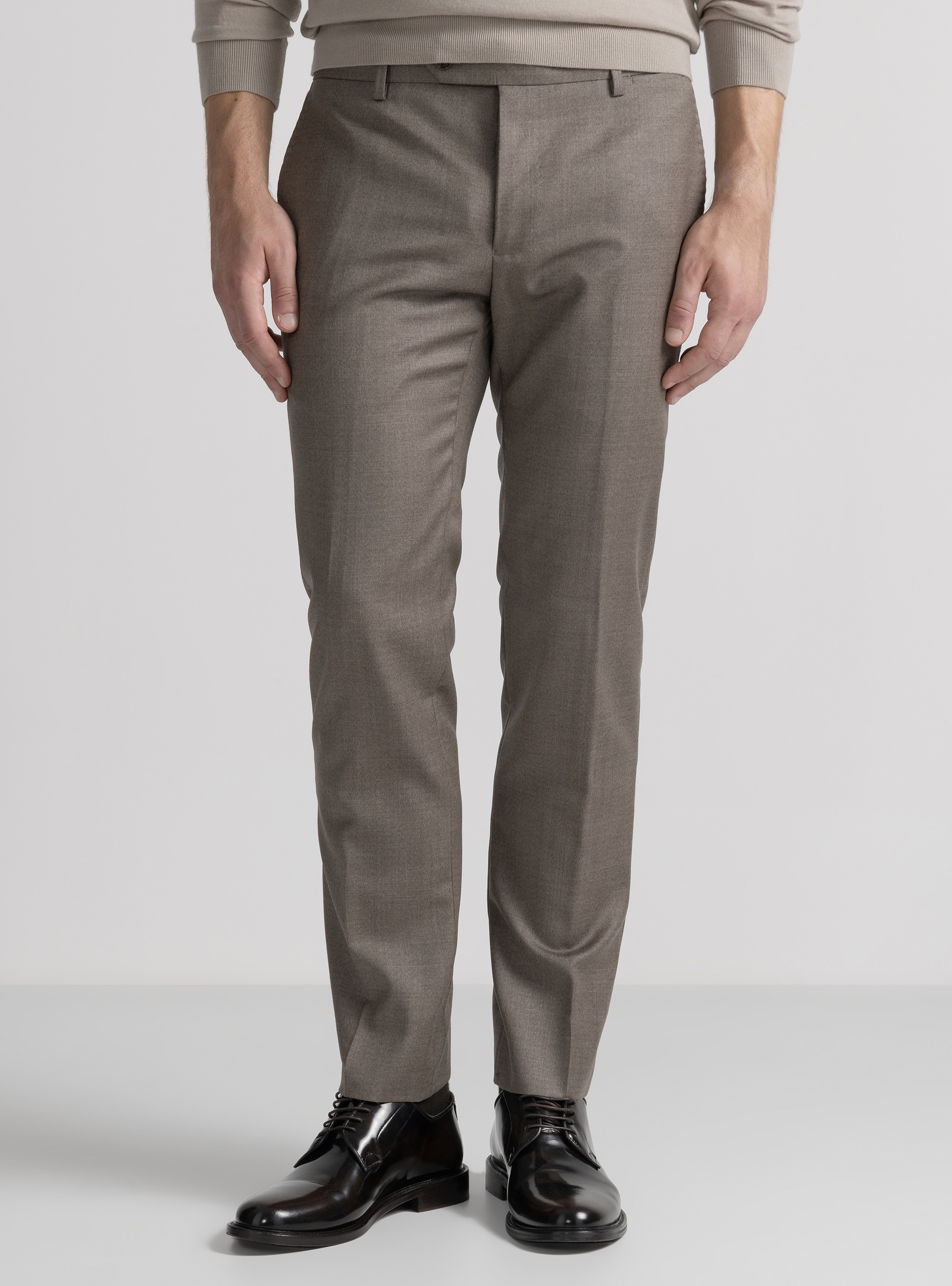 Trousers in pure 110's superfine wool, SAND
