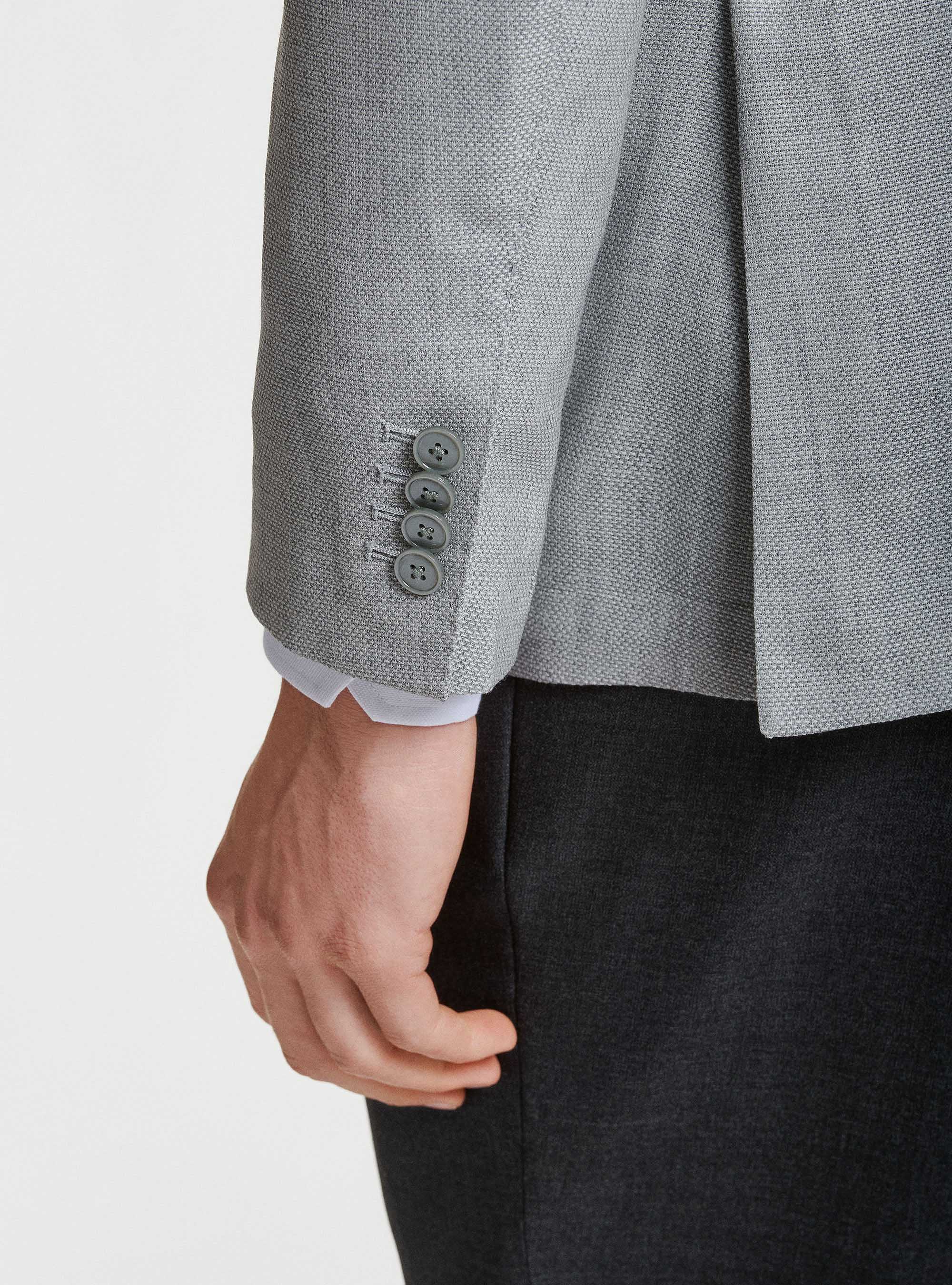 Giacca hopsack in lana Vitale Barberis Canonico, GRIGIO CHIARO MELANGE