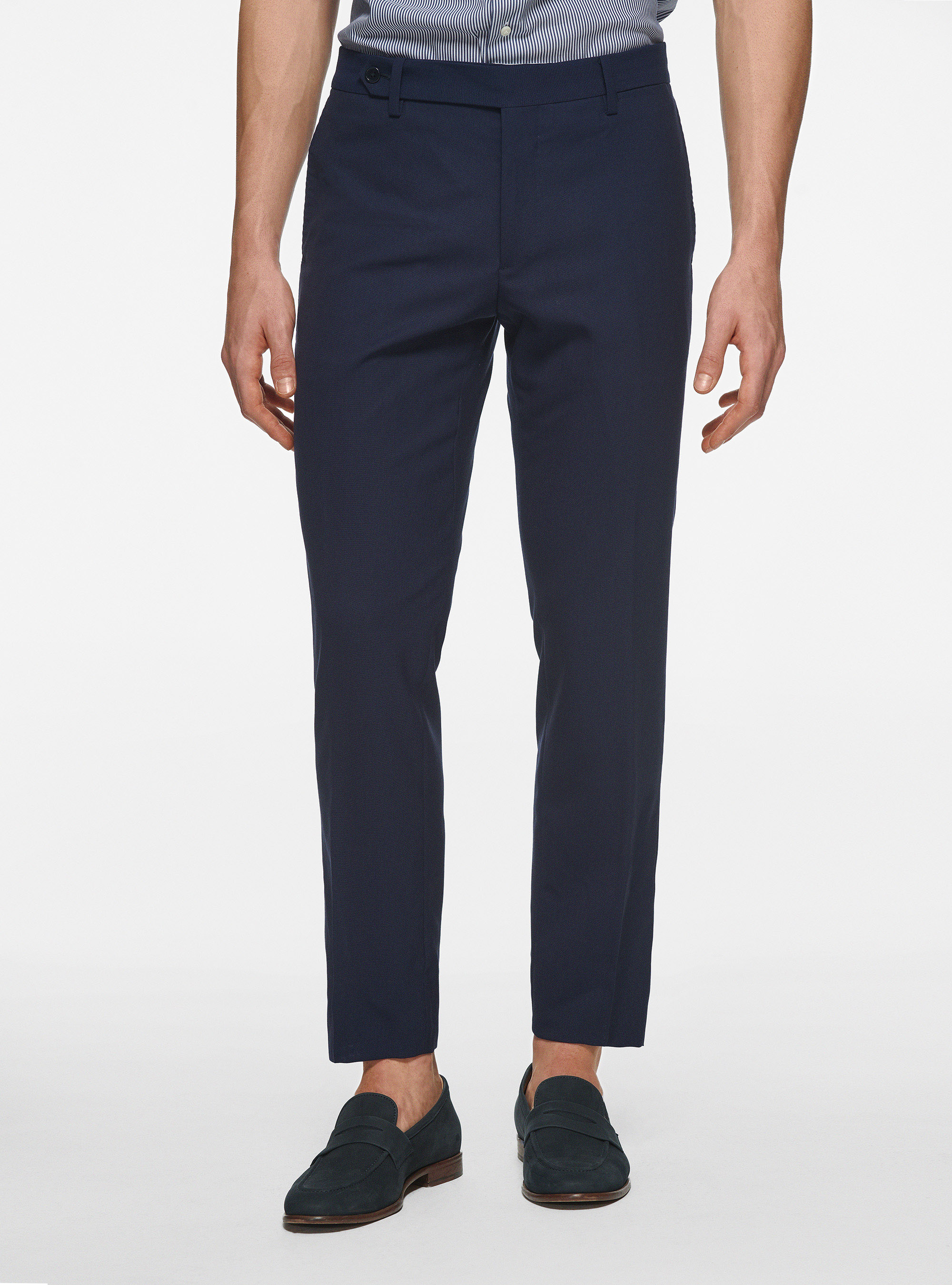 Pure wool Cerruti travel suit trousers, NAVY BLUE